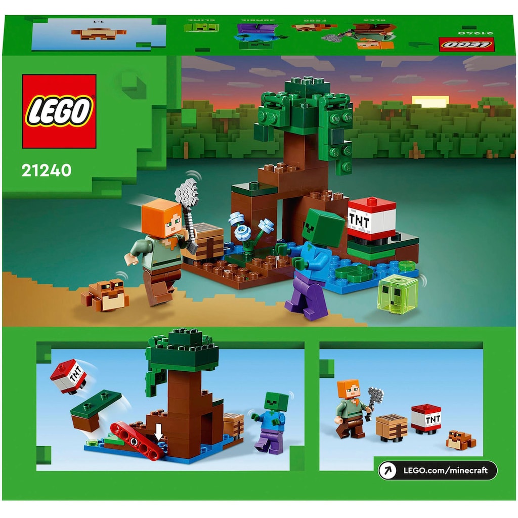 LEGO® Konstruktionsspielsteine »Das Sumpfabenteuer (21240), LEGO® Minecraft«, (65 St.)