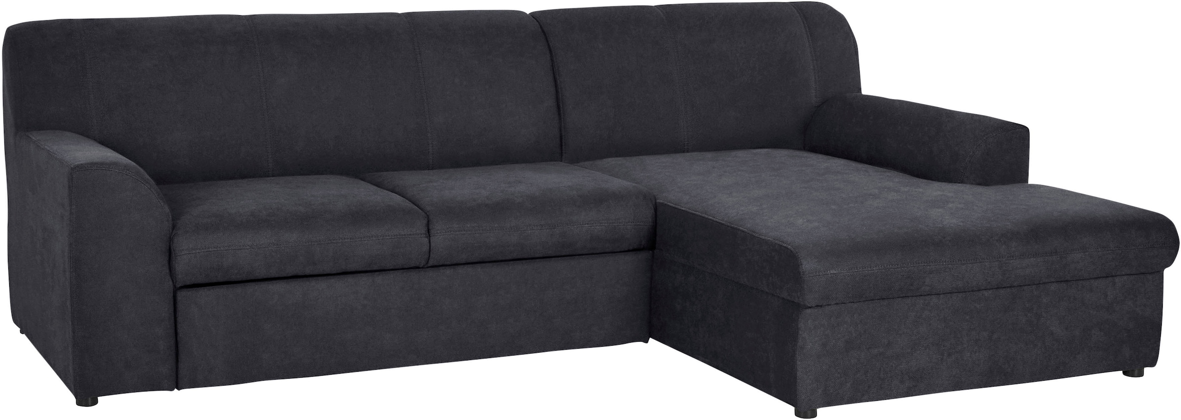 DOMO collection Ecksofa »Topper, elegant und zeitlos, kompaktes Stellmaß 245/155cm, L-Form«, mit Recamiere, wahlweise mit Schlaffunktion