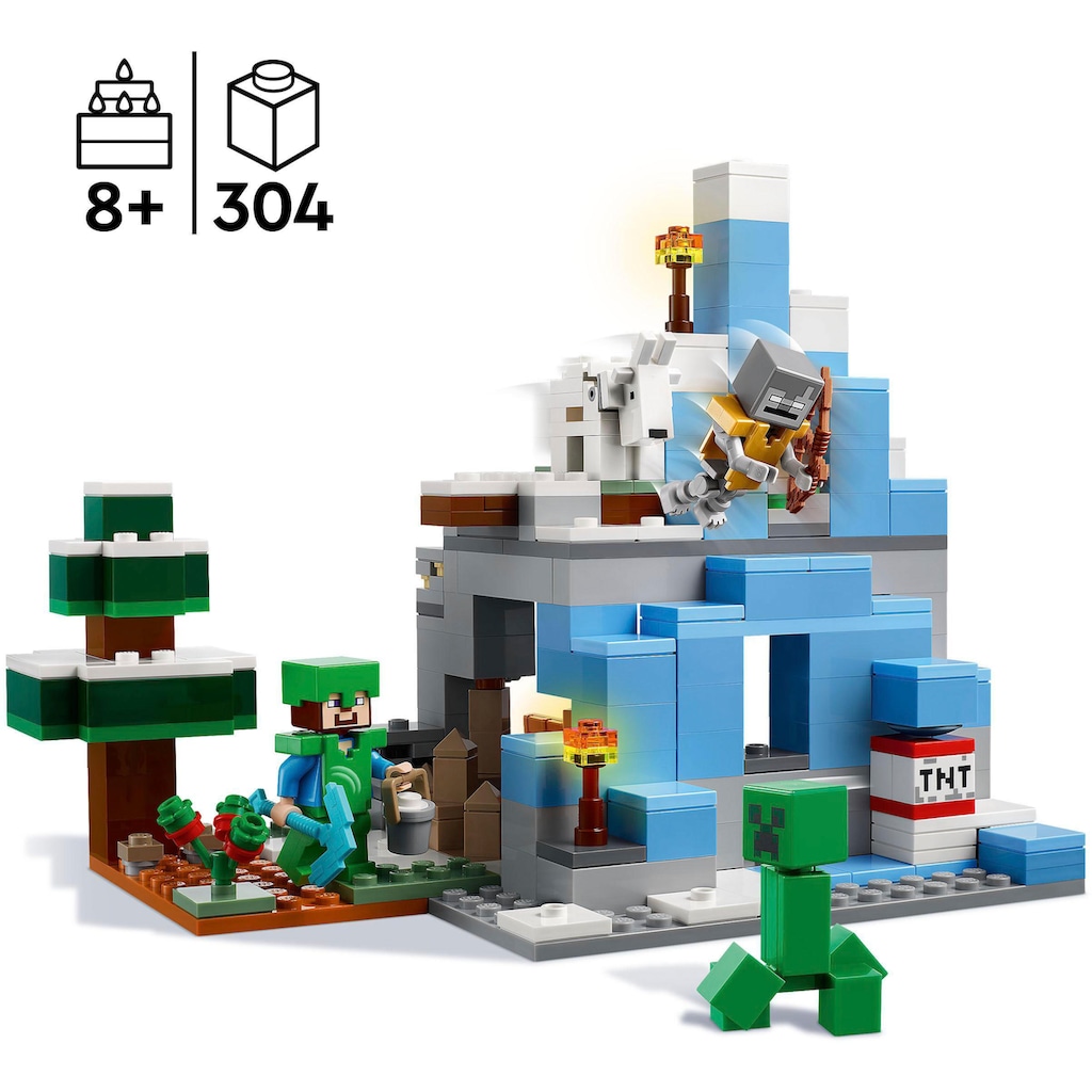 LEGO® Konstruktionsspielsteine »Die Vereisten Gipfel (21243), LEGO® Minecraft«, (304 St.)