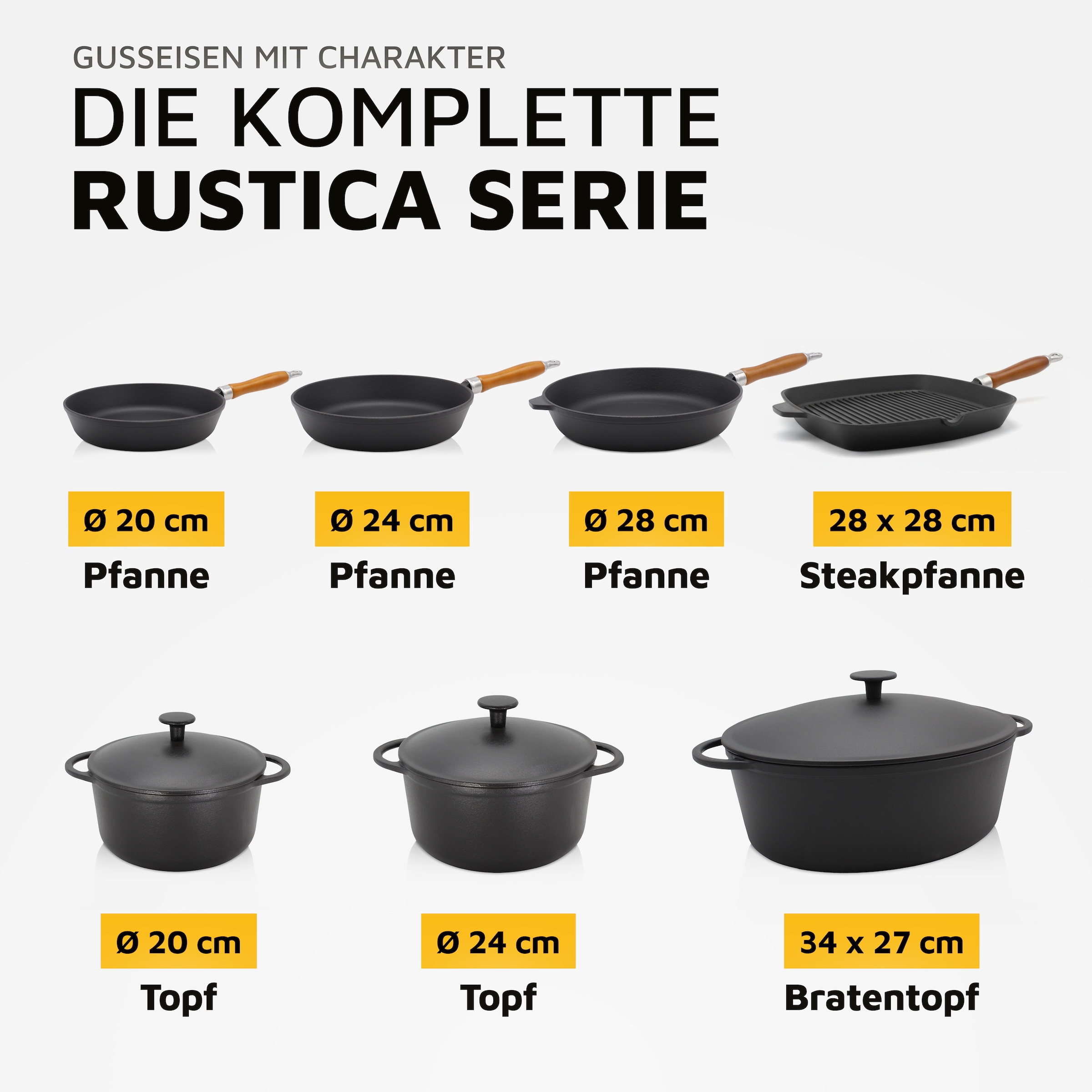 Krüger Bräter »Eisenguss Gansbräter mit Deckel RUSTICA, 34 x 27 x 12,5 cm« 1 Stk. tlg. Gusseisen