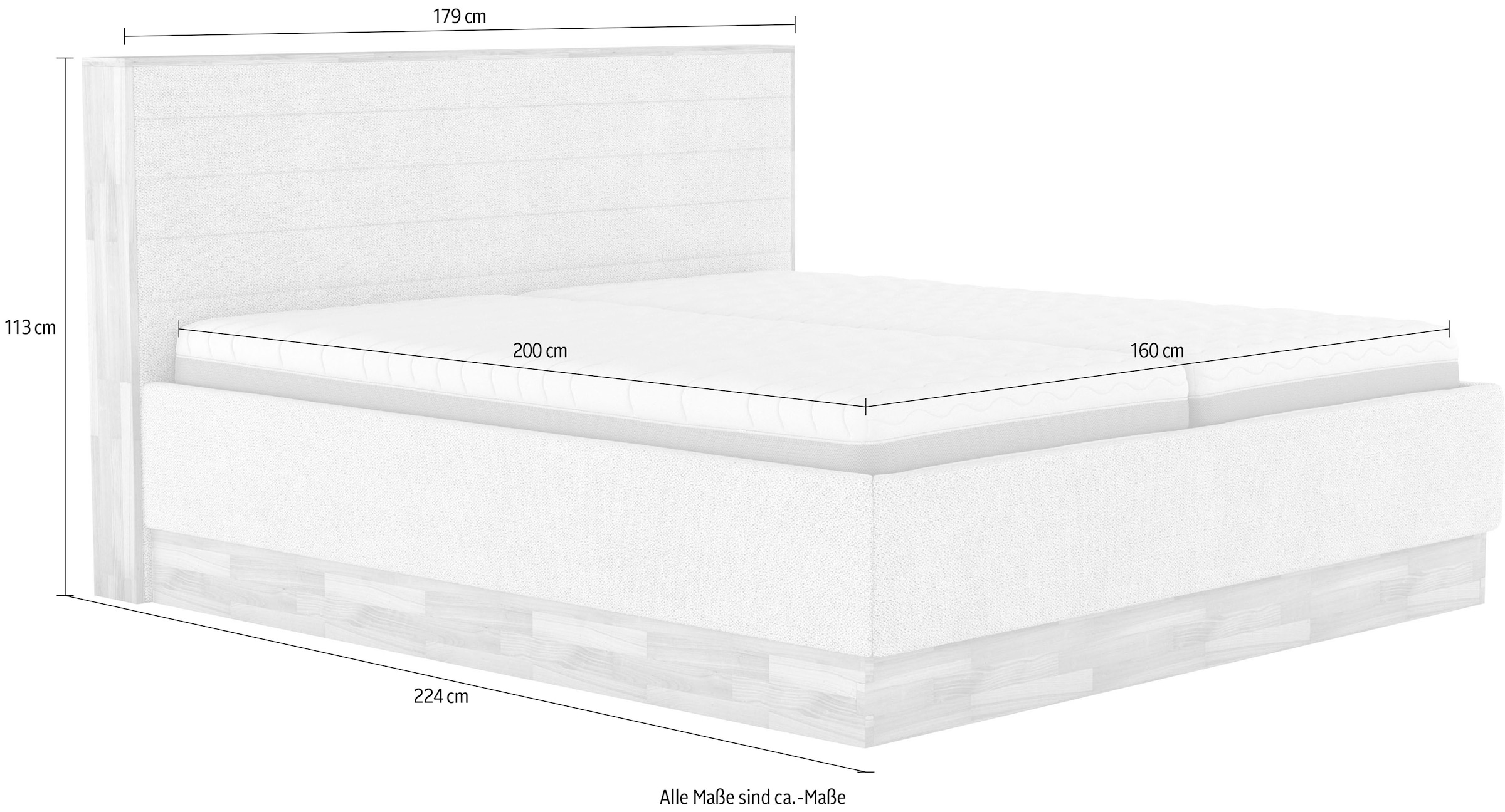 COTTA Polsterbett »PESETA inkl. Lattenrost und Stauraum, erhältlich in 160cm & 180cm«