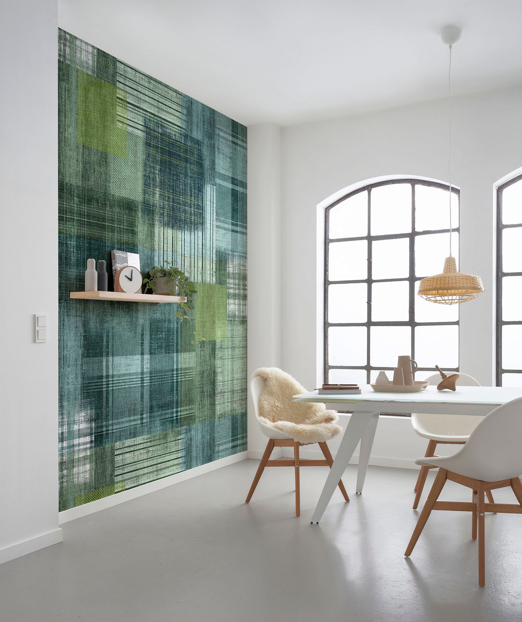 Komar Vliestapete »Patchy Plaid«, 200x250 cm (Breite x Höhe), Vliestapete, 100 cm Bahnbreite