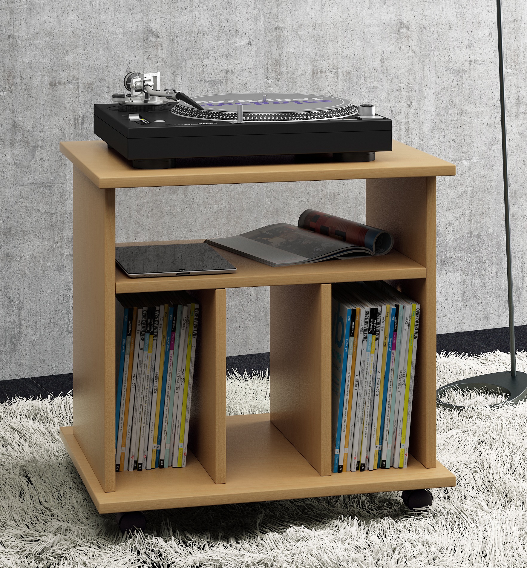 VCM Wohnzimmertisch »Holz Schallplatten LP Regal Rollen Retal«