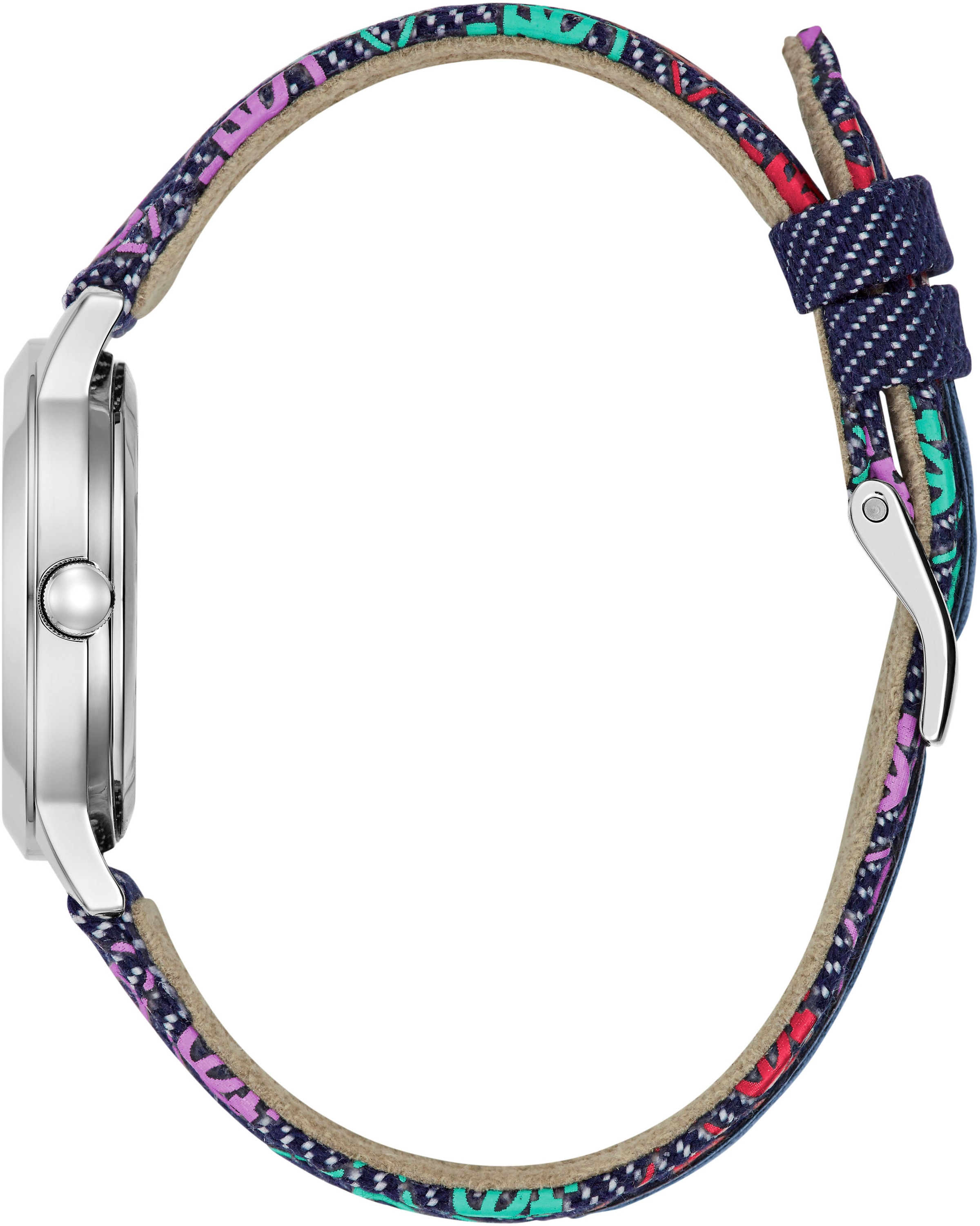 Guess Quarzuhr »MANDY«, Armbanduhr, Kinderuhr, Mädchenuhr, Textilarmband, Geschenk