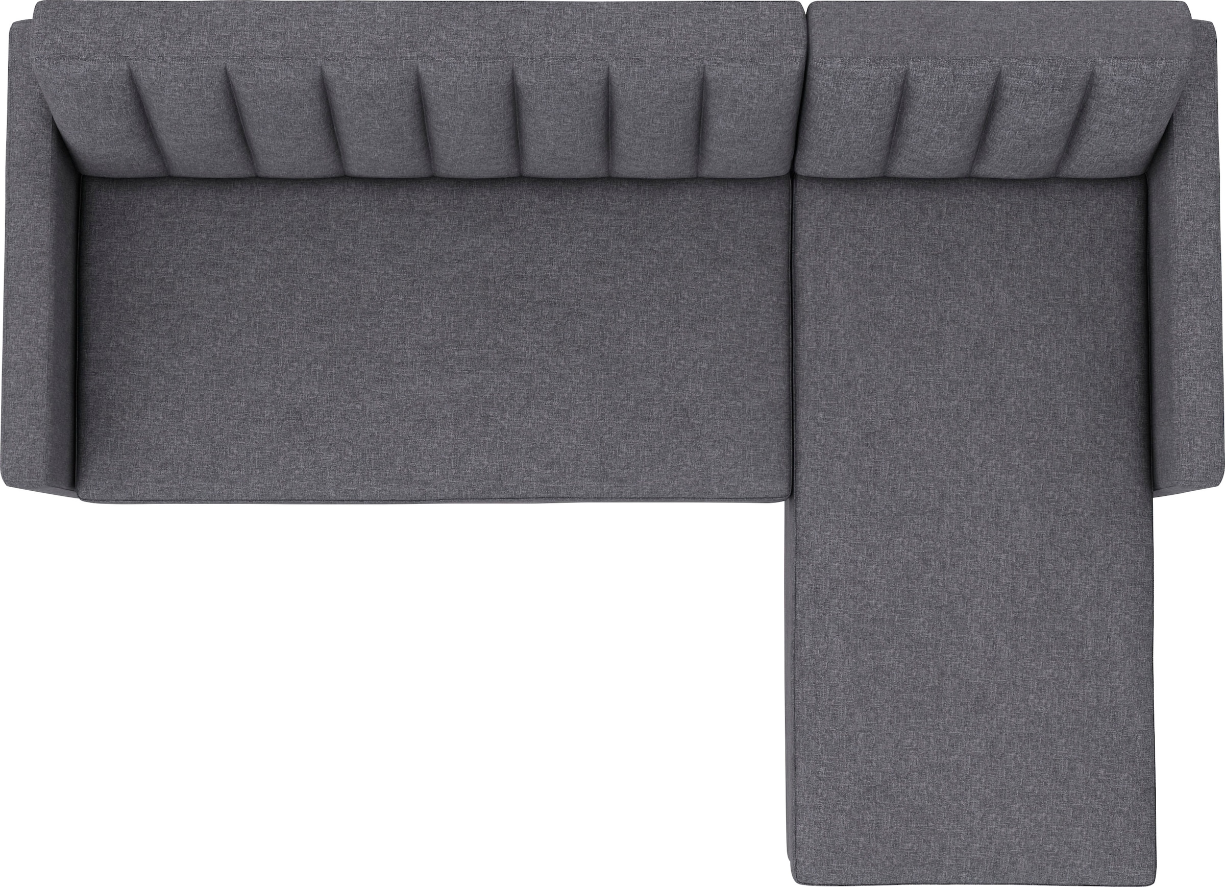 Dorel Home Ecksofa mit Schlafffunktion, Recamiere mit Stauraum beidseitig montierbar, Rückenlehne 2-teilig und 3-fach verstellbar