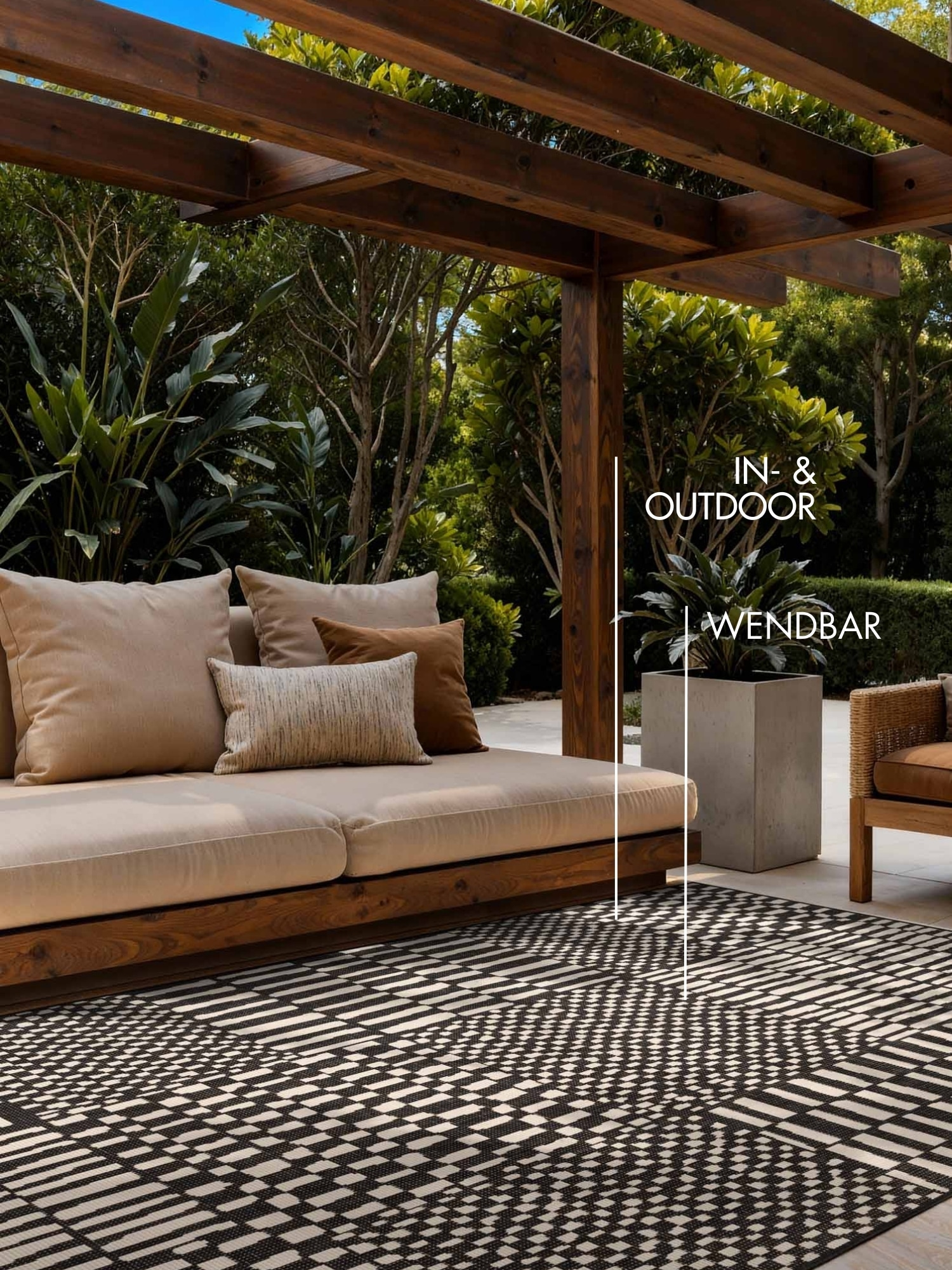 Ted Baker Teppich »Barkham , Wendeteppich« rechteckig 8 mm Höhe Designteppich, Wetterfest, Pflegeleicht, Modern, Wohnzimmer, Terrasse