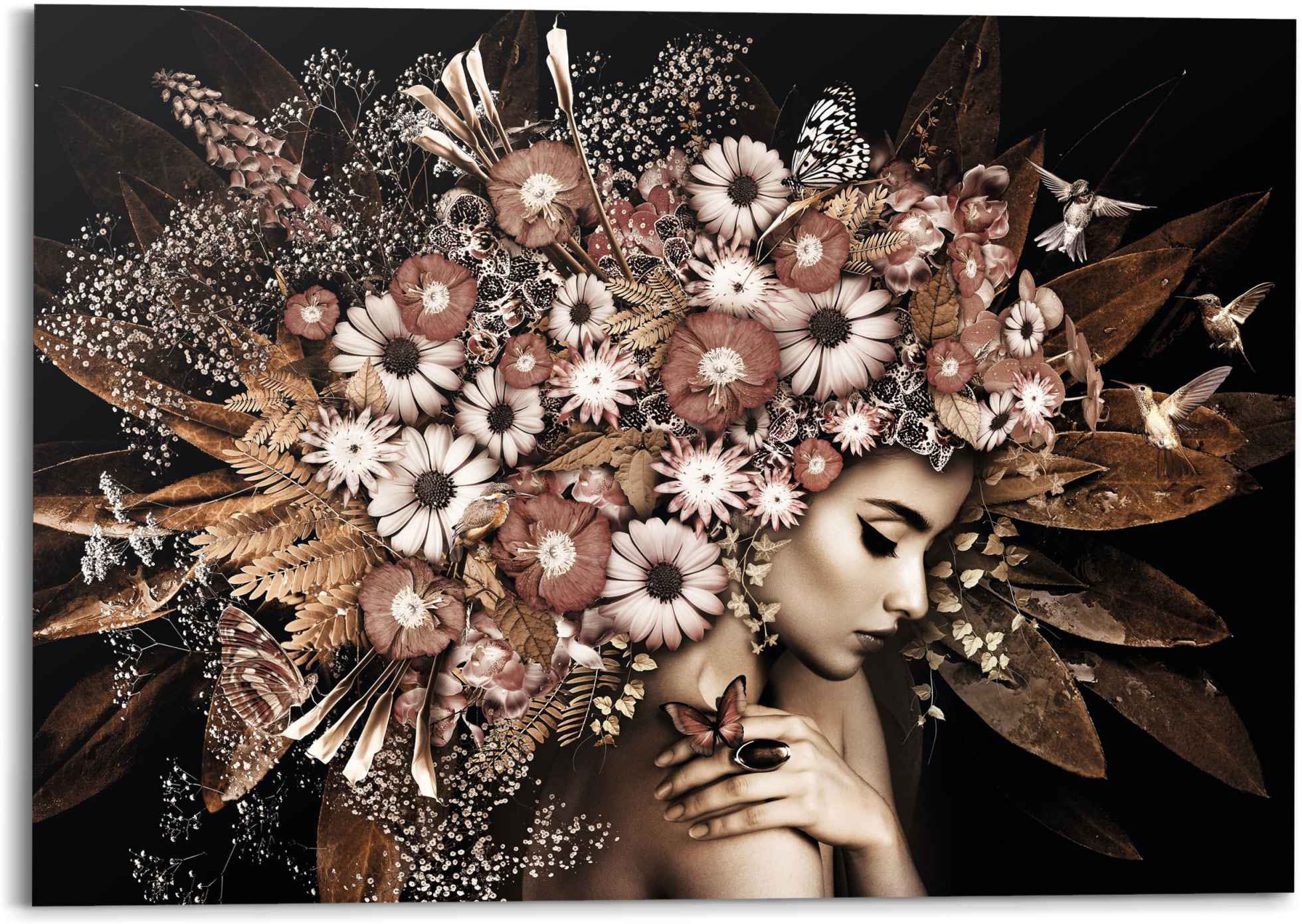 Reinders! Deco-Panel »Blumenreichtum Rechnung Schmetterling Blumen, Strauß Frau auf kaufen Romantik«, - - - St.) (1