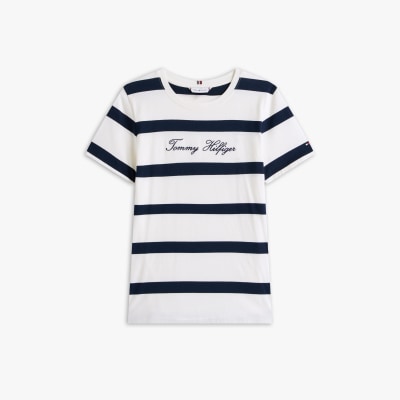 Tommy Hilfiger Kurzarmshirt »SCRIPT REG C-NK SS T-SHIRT« Baumwolle