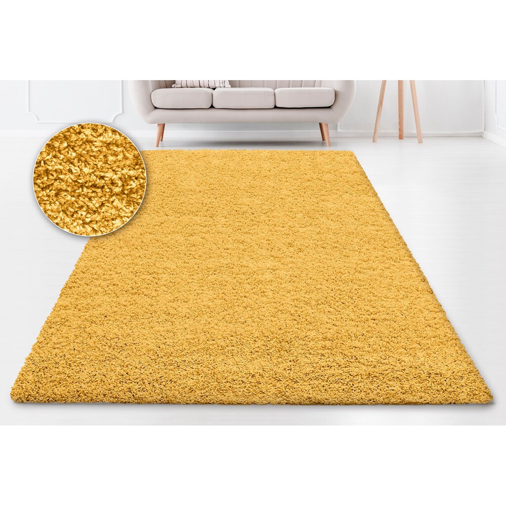 Home affaire Hochflor-Teppich »Viva«, rechteckig, 45 mm Höhe, Uni-Farben, einfarbig, besonders weich und kuschelig