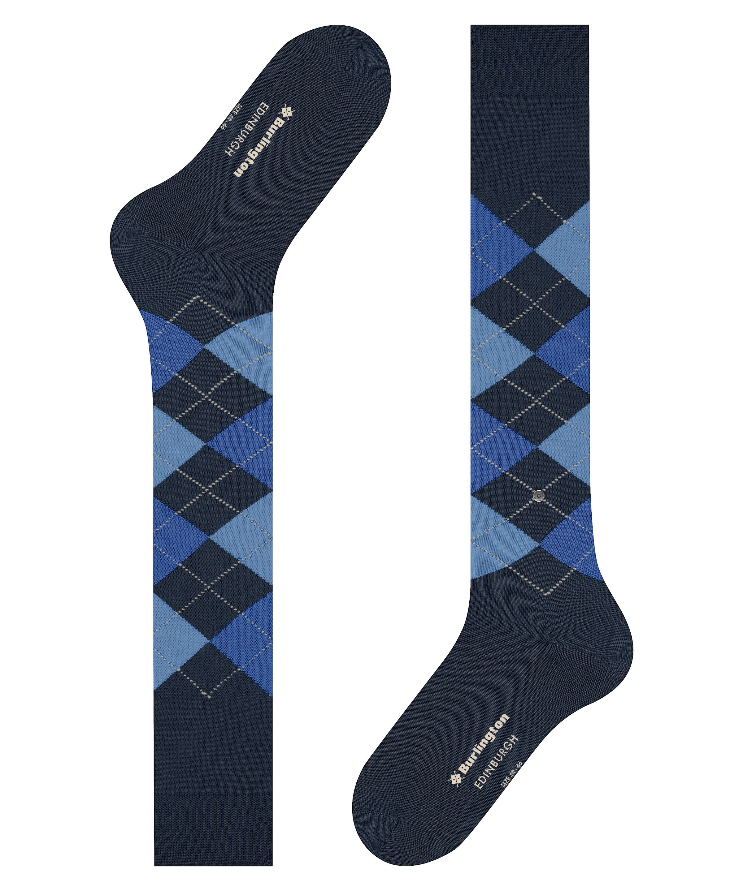Burlington Kniestrümpfe »Edinburgh« Einheitsgröße 40-46, wärmende Wollmischung, Argyle-Muster