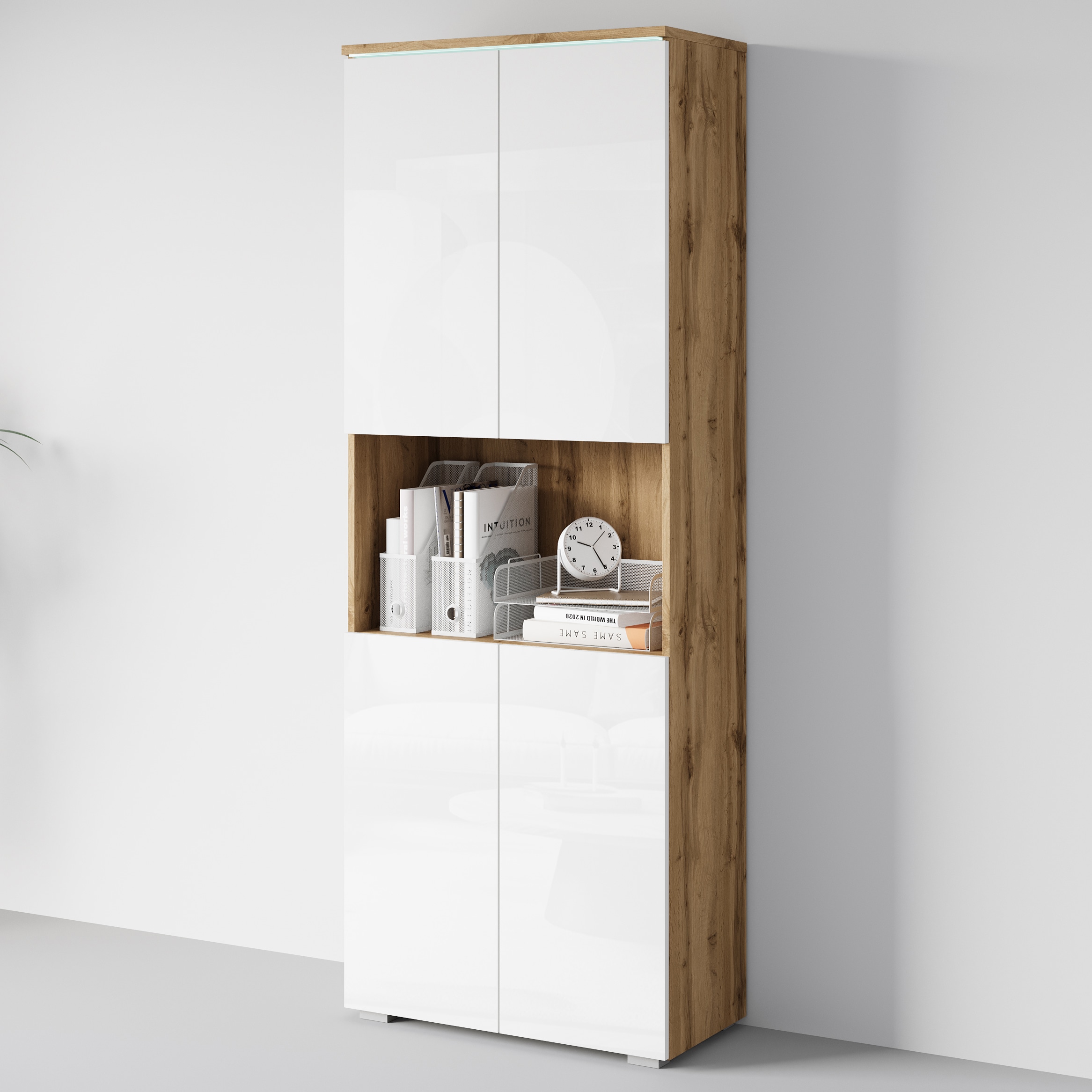 INOSIGN Aktenschrank »Vera, Mehrzweckschrank mit LED-Beleuchtung«, Praktischer Stauraum mit flexibel einstellbaren Ablageböden