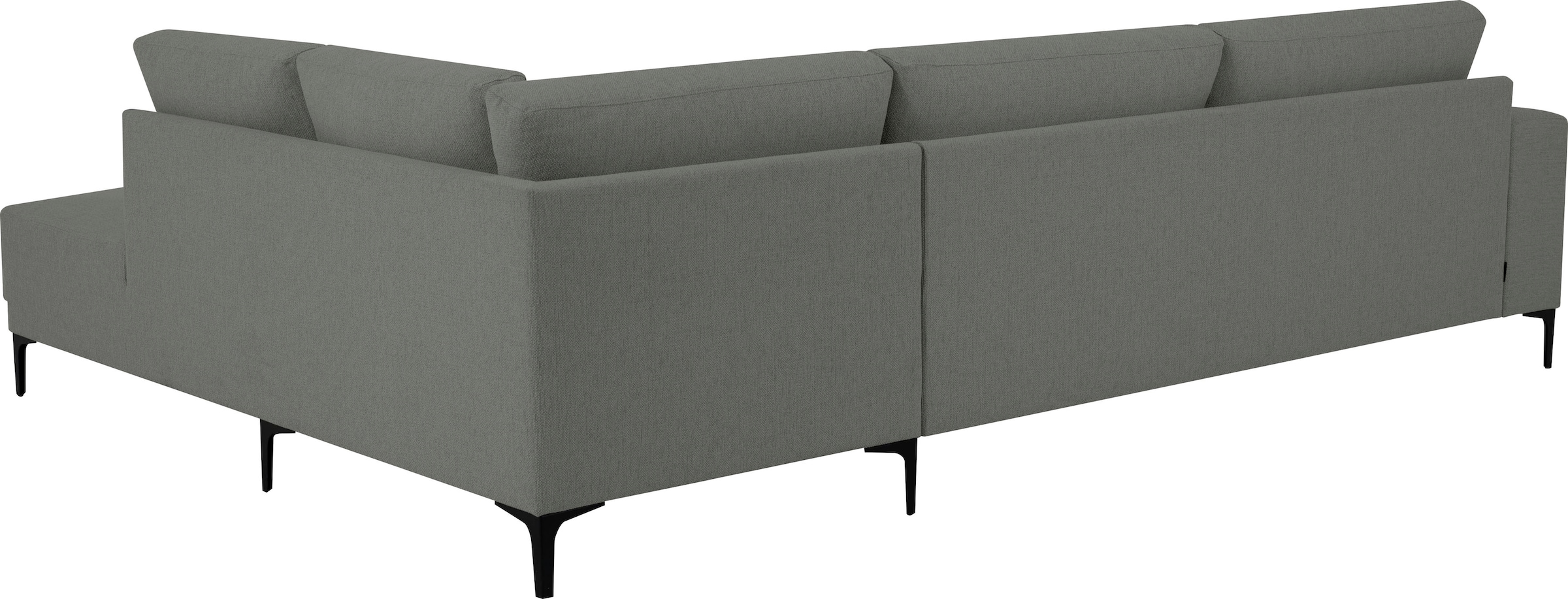 OTTO home Ecksofa »Xander, L-Form,« Breite 289 cm, Webstoff, Soft-Touch Chenille, schwarze Metallfüße