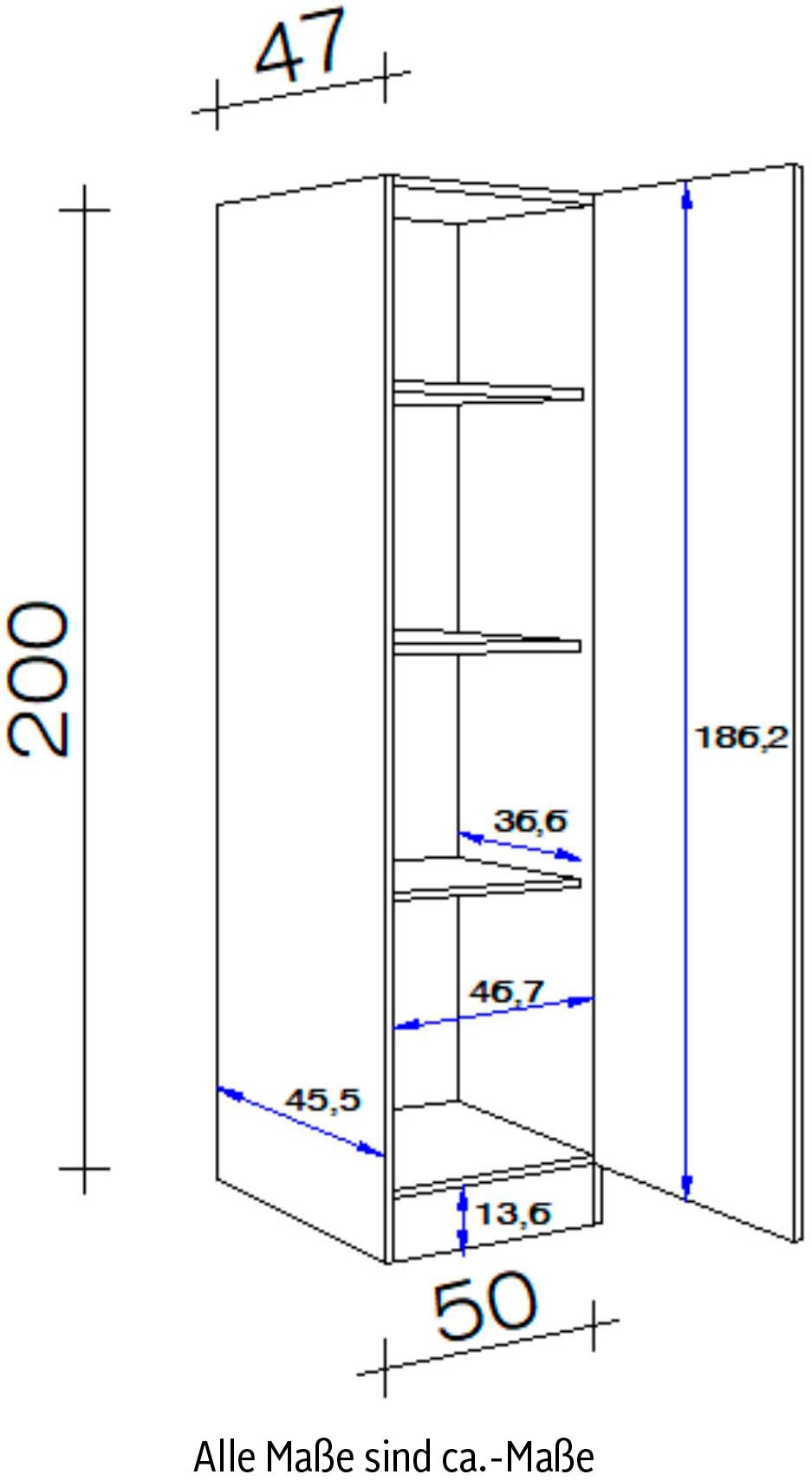 Flex-Well Seitenschrank »Bergen«, (B auf T) x x bestellen x für Rechnung 50 200 Stauraum x viel cm, H 47