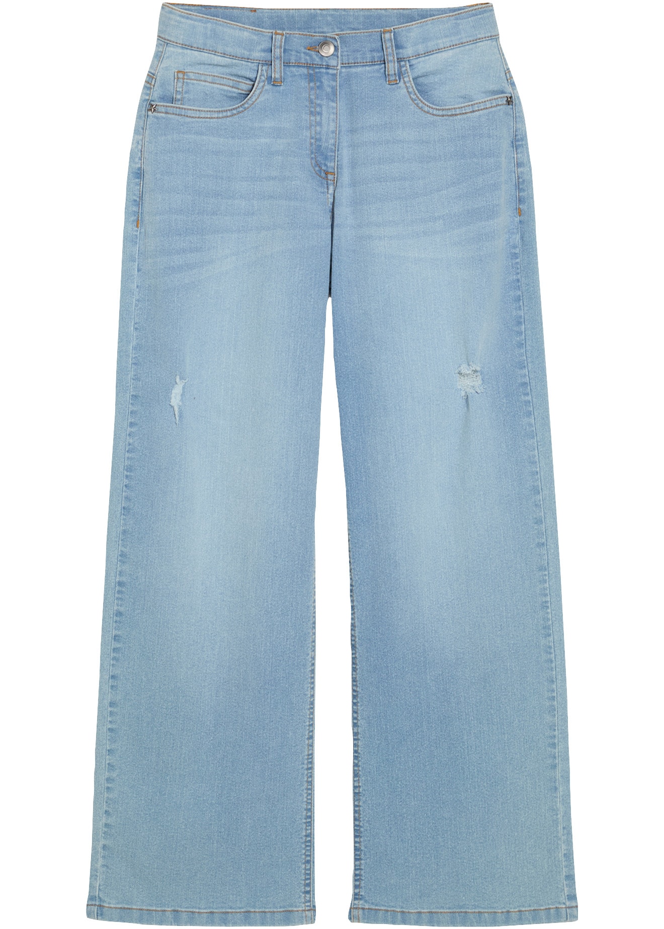 bonprix Weite Jeans lockere Passform, Mid Waist, mit Five-Pocket-Style