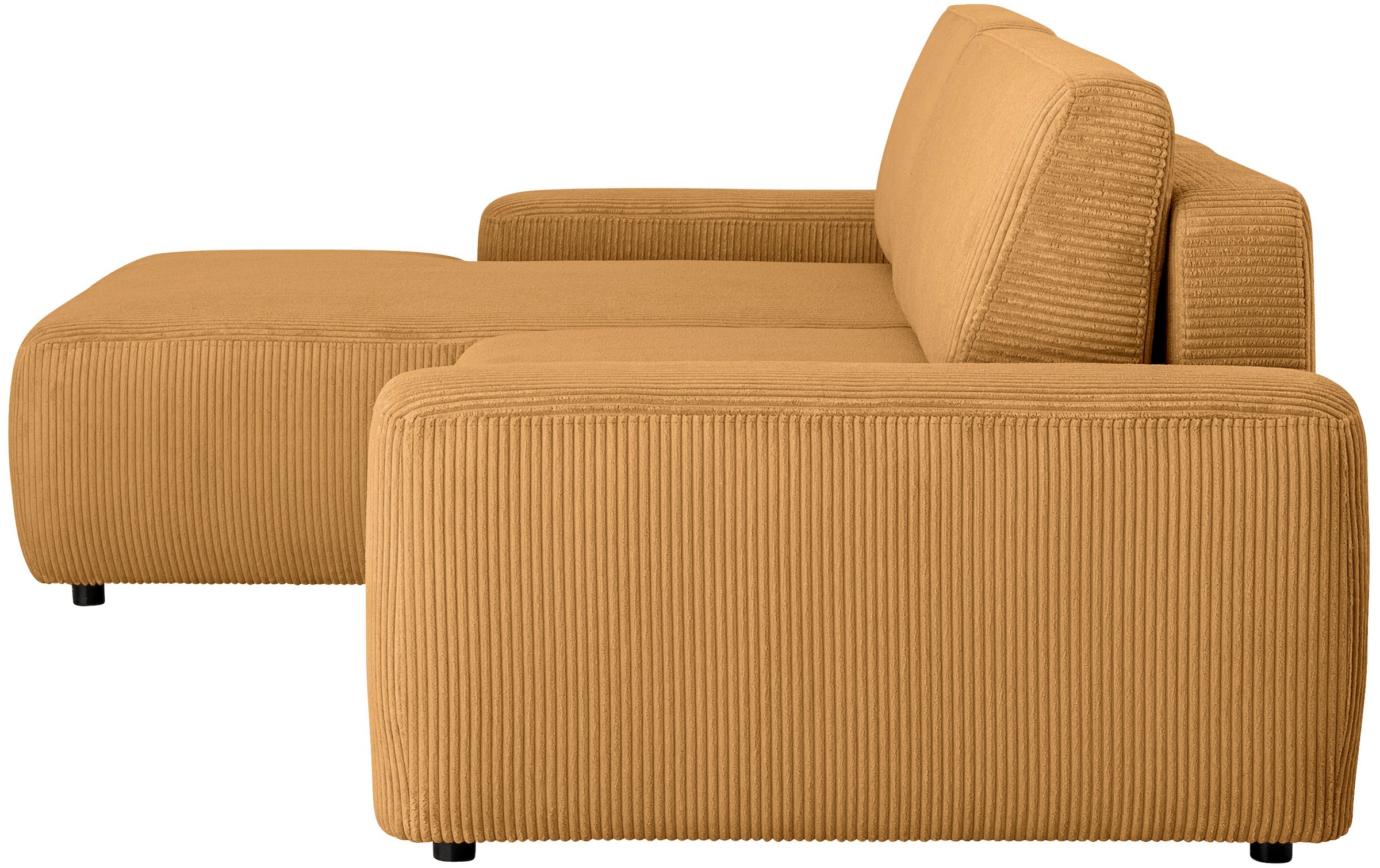 Home affaire Ecksofa »TORGE (264cm), Schlafsofa in Cord, Samtvelours o Struktur fein, L-Form« Schlaffunktion, Bettkasten, Liegefläche: 125/210 cm