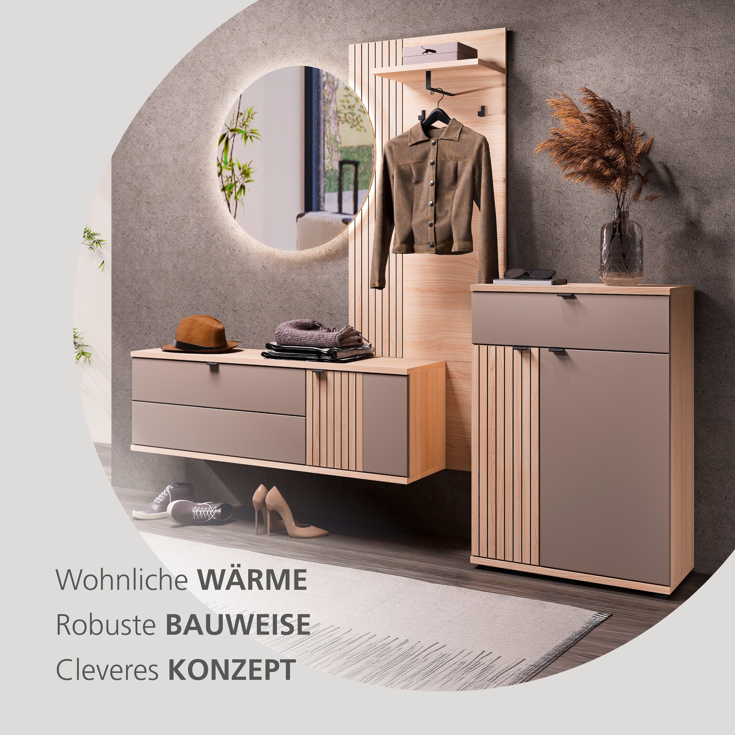 Innostyle Hängeschuhschrank »PISA Hängeschuhschrank« 1 Stk. tlg. Soft Close, AB- Kante, 1 Klappe, 4 Fächer