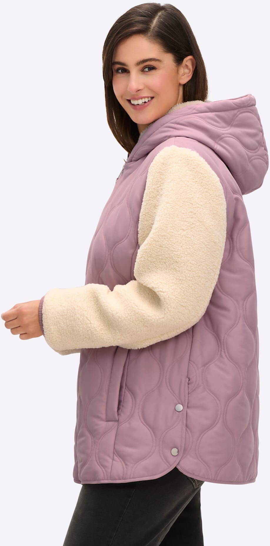 Sheego Steppjacke, mit Kapuze