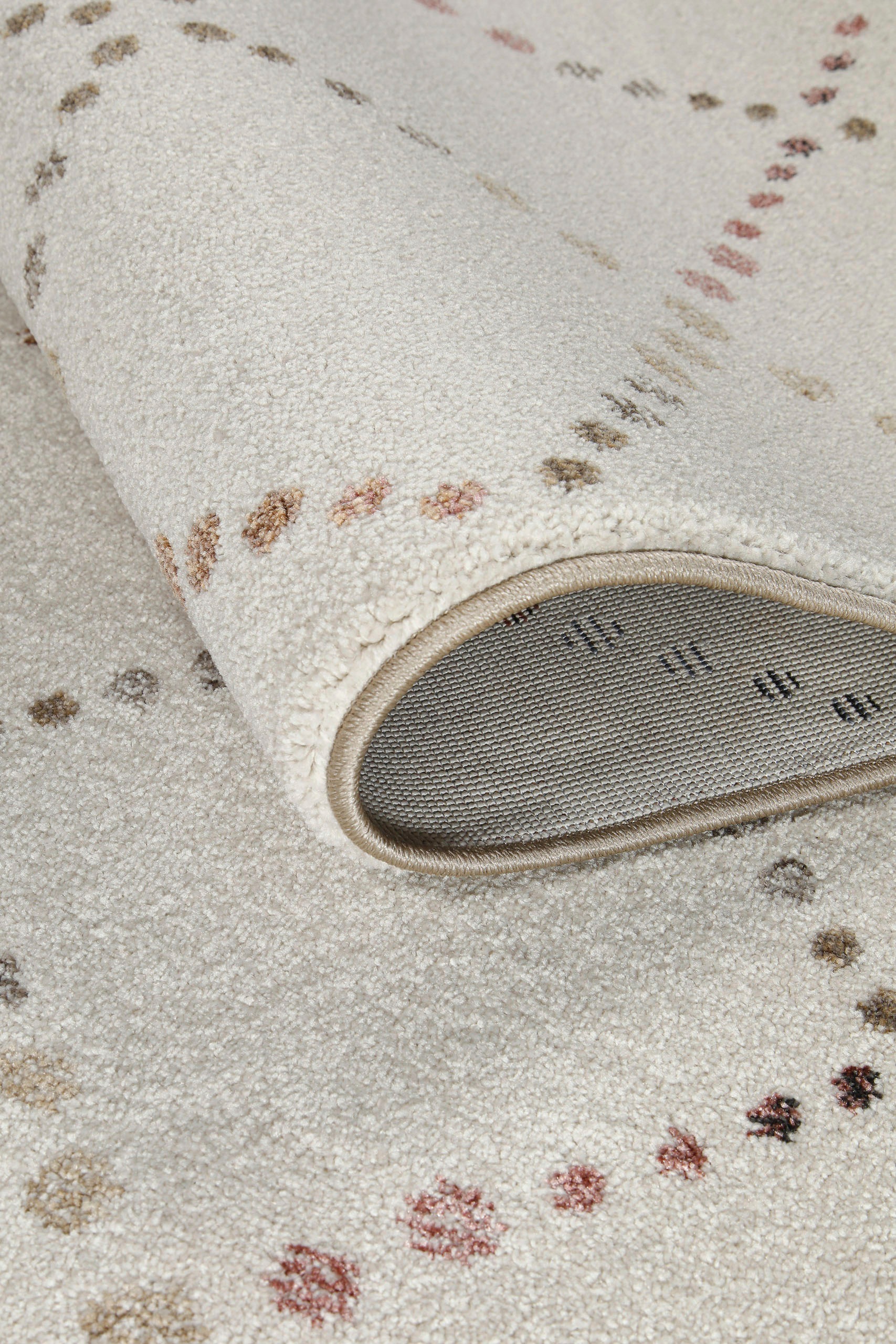 OTTO home Teppich »Thoren«, rechteckig, 12 mm Höhe, weicher Kurzflor, Rautenmuster mit Fransen, Wohnzimmer, Schlafzimmer