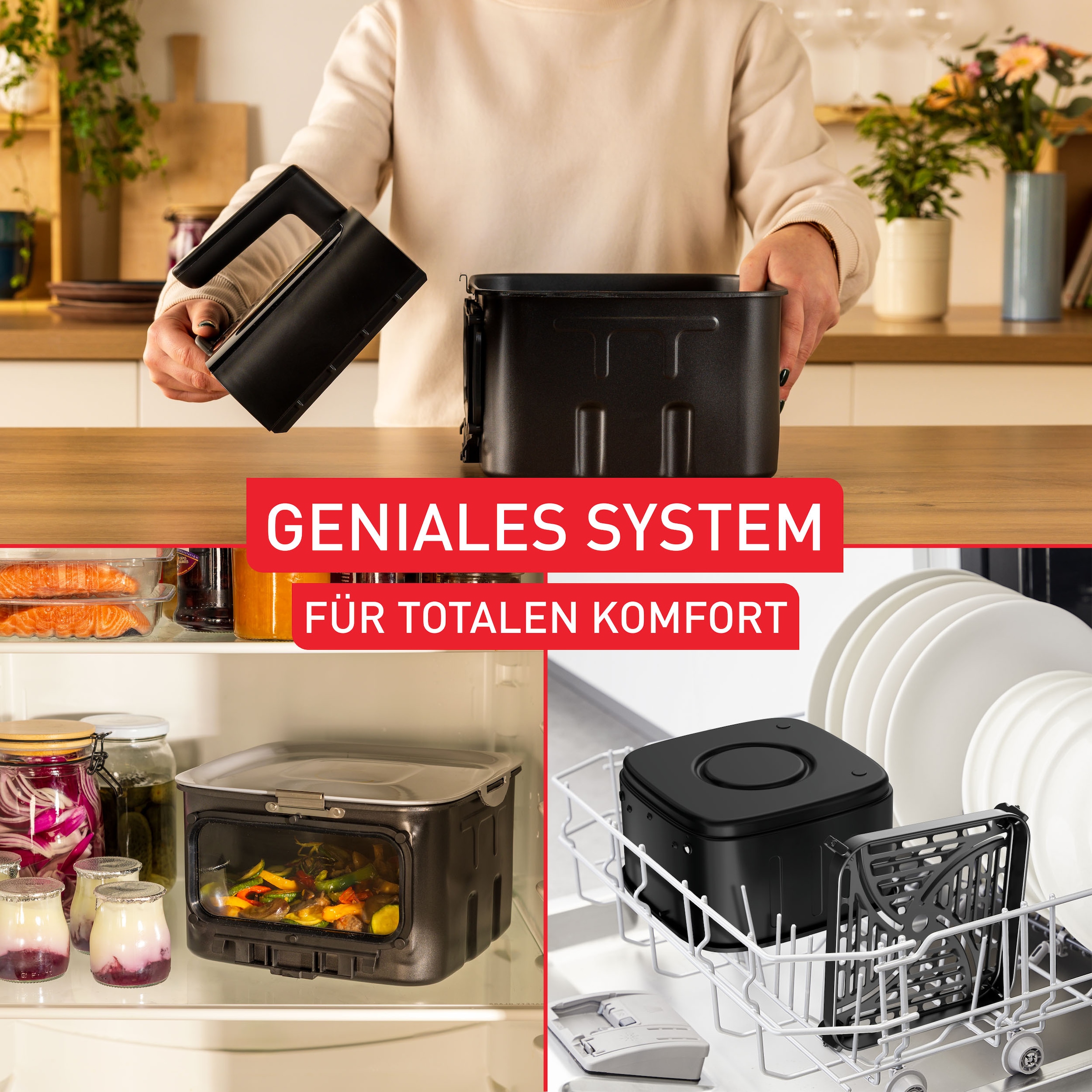 Tefal Heißluftfritteuse »Easy Fry Smart & Silence XXL« 1800 W über 55 voreingestellte Programme, abnehmbares Frontelement, EY876D