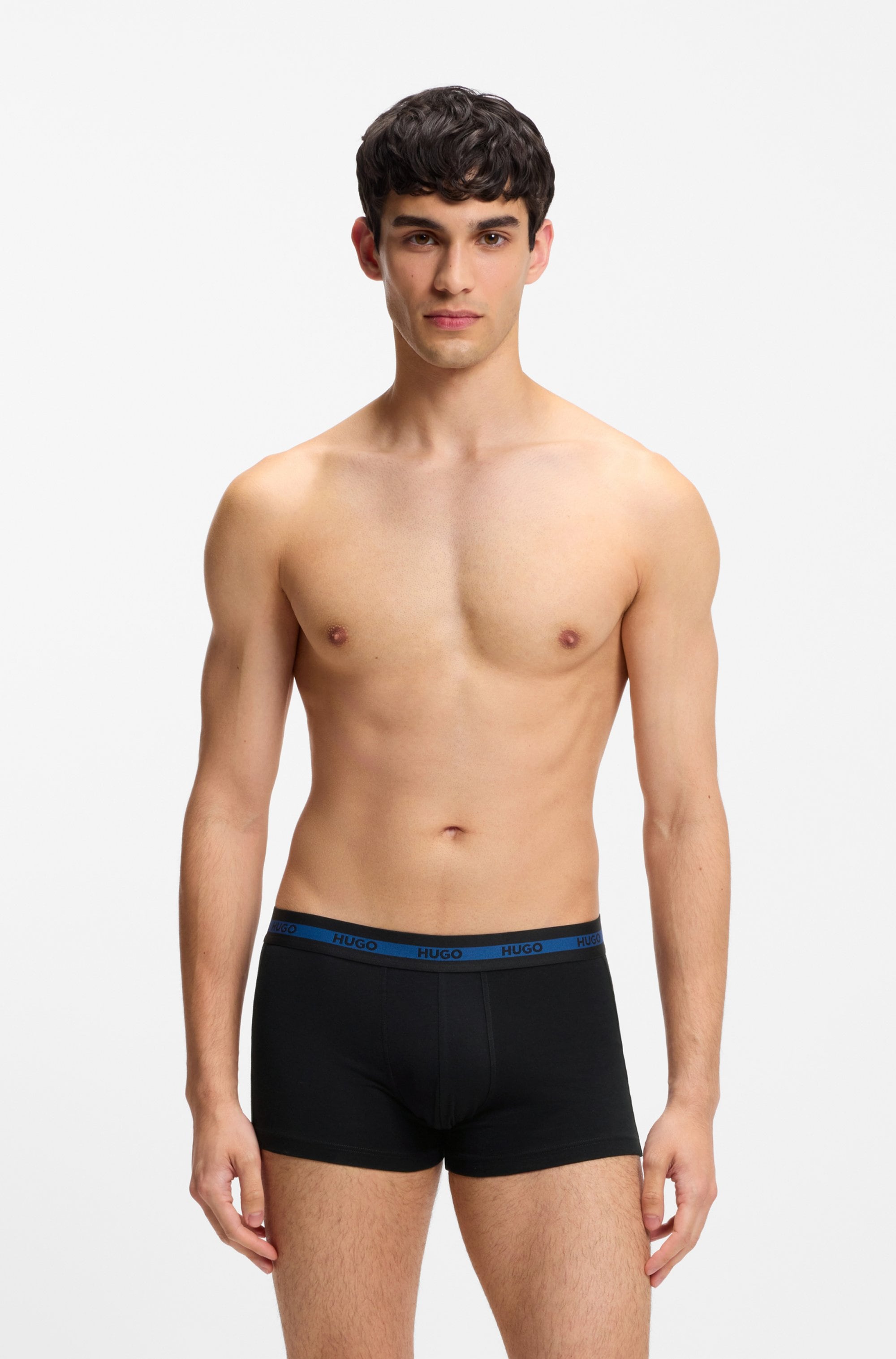 HUGO Underwear Trunk »TRIPLET PLANET« 3 Stk. Logos am elastischen Bund, mittlere Bundhöhe