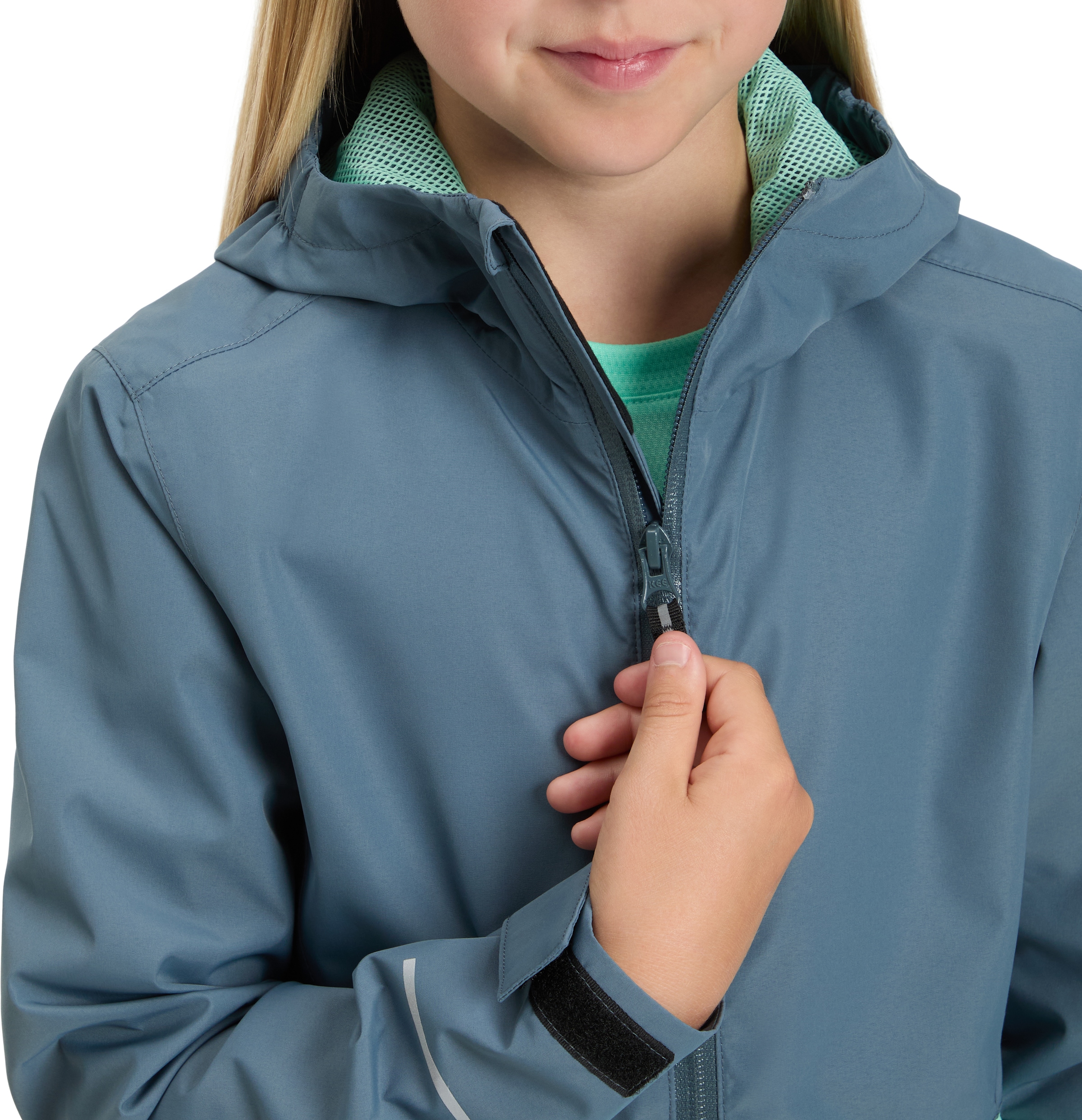 McKINLEY Outdoorjacke »MÄ.-FUNKTIONS-JACKE ALLALIN LT G« mit Kapuze Kontrasteinsatz im Colorblocking-Look, verstellbarer Riegel am Arm