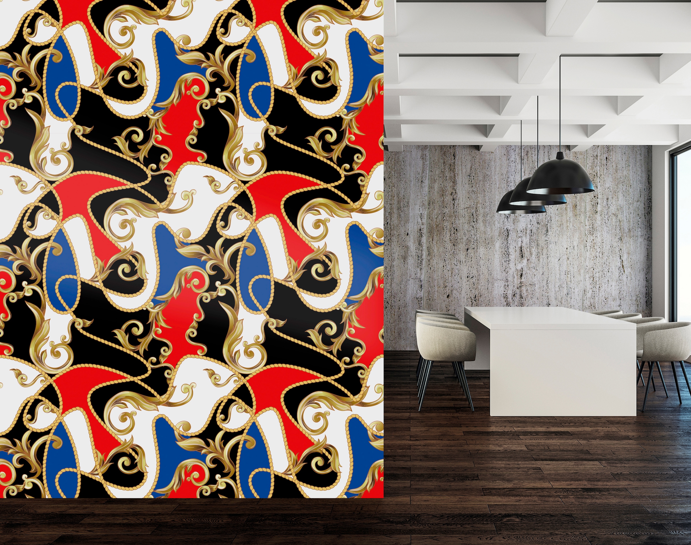 queence Vinyltapete »Mariella« Barock | Kunst | bedruckt glatt 90x250cm, selbstklebend, kinderleichte Anbringung, , Sticker