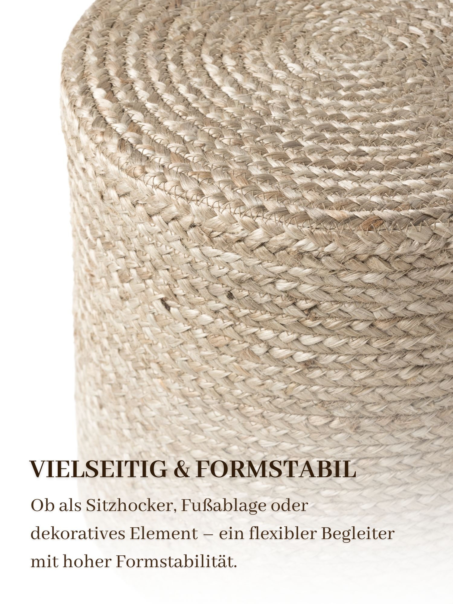 HANSE Home Pouf »Jutta, Jute«, (1 St.), Jute, Natur, Wohnzimmer, Esszimmer, Schlafzimmer, Flur, Modern, Boho