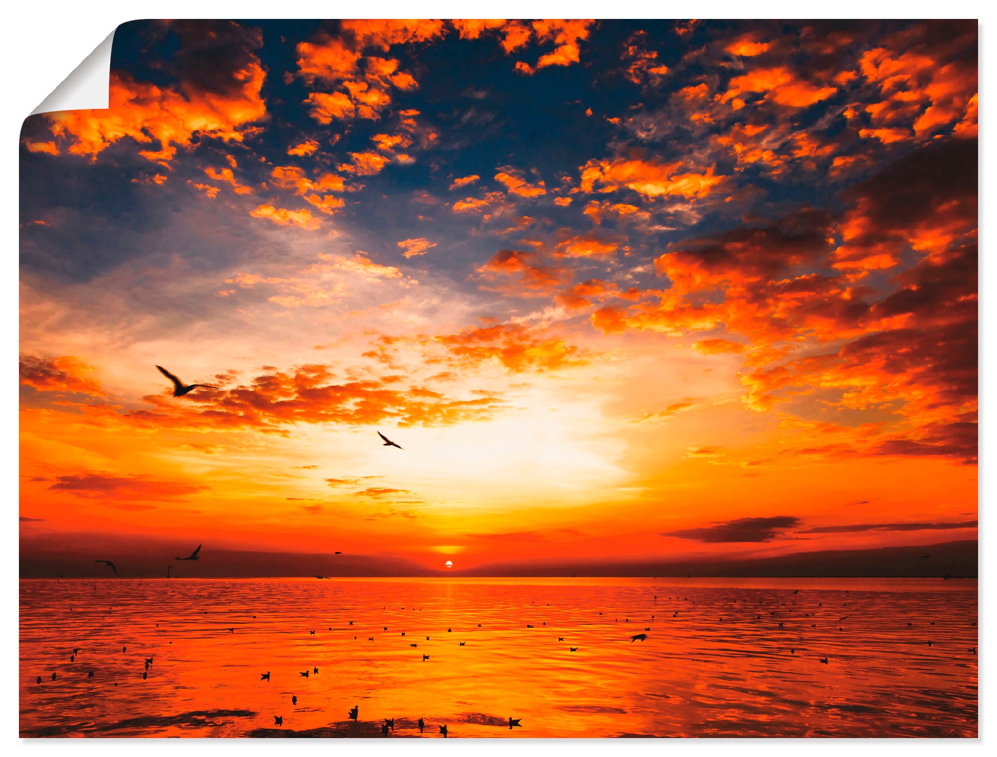 Artland Wandbild »Sonnenuntergang bestellen St.), in am Größen (1 Poster -untergang, oder als & Rechnung Sonnenaufgang Leinwandbild, auf Strand«, versch. Alubild, Wandaufkleber