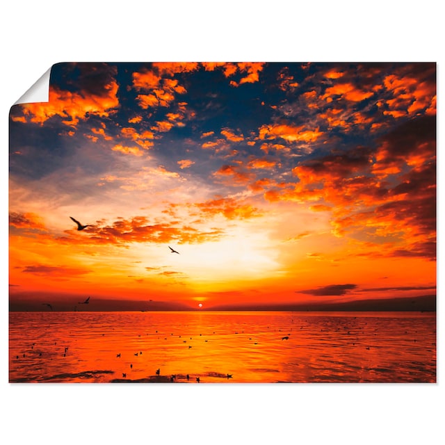 Artland Wandbild »Sonnenuntergang am Strand«, Sonnenaufgang & -untergang, (1  St.), als Alubild, Leinwandbild, Wandaufkleber oder Poster in versch. Größen  auf Rechnung bestellen