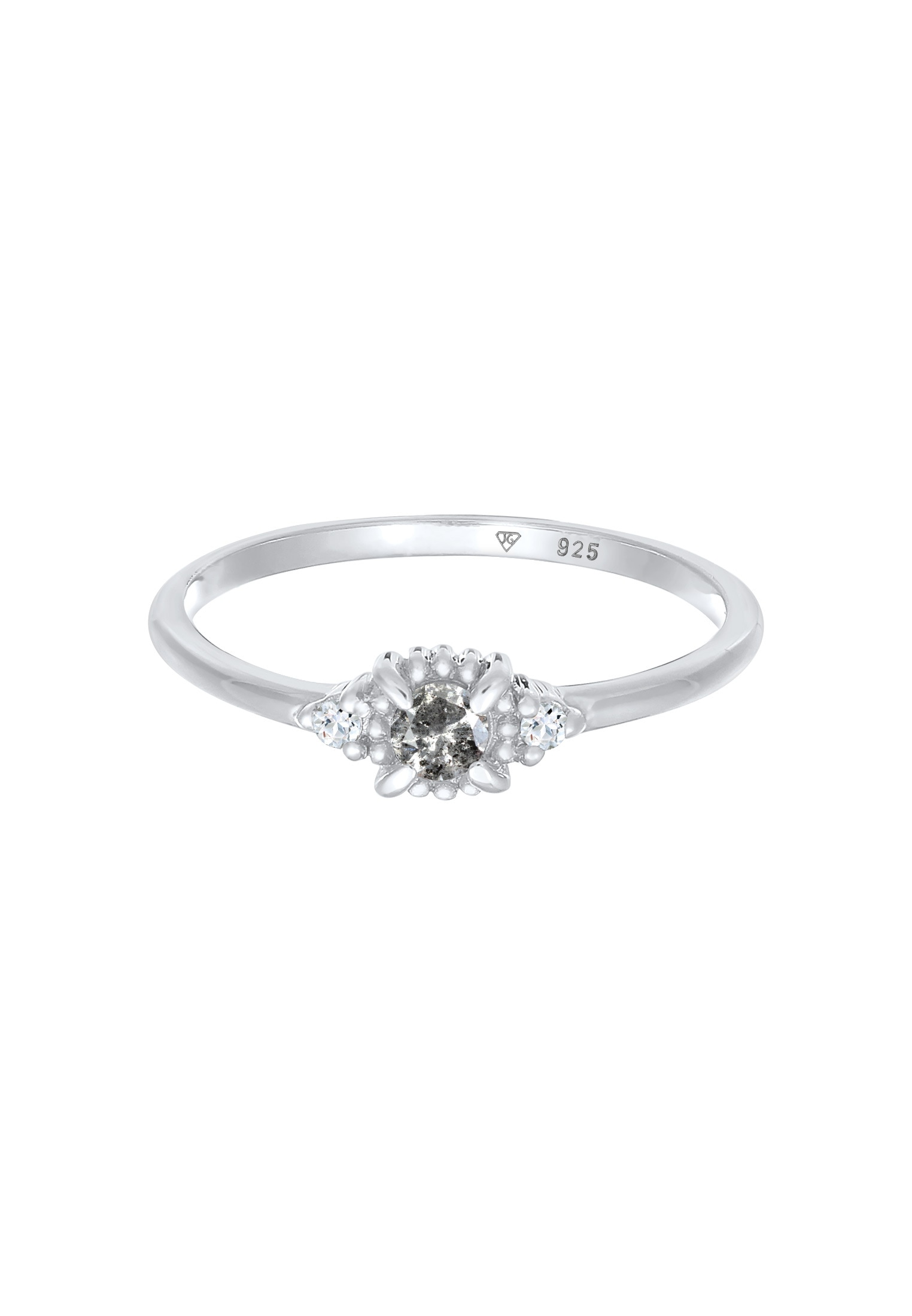 Elli DIAMONDS Diamantring »Ring Diamant Salt Pepper (0.11 ct.) Topas 925 Silber«