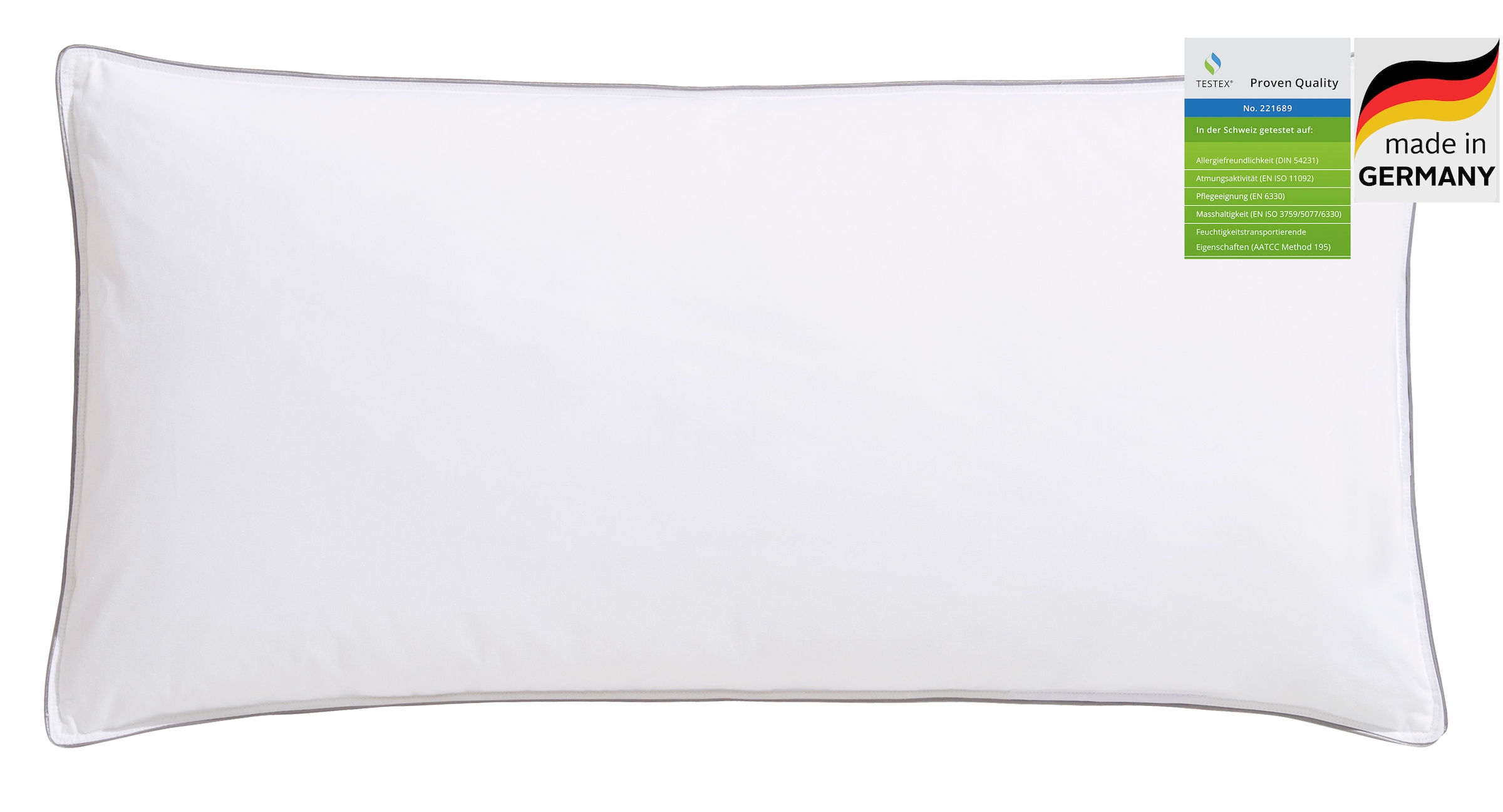 OTTO home Federkissen "TAMINS, Kopfkissen 80x80 cm, 40x80cm" Füllung: 85 % Federn & 15 % Daunen Bezug: Baumwolle 1 Stk. tlg. Kissen, Made in Germany, Allergiker geeignet (Nomite)