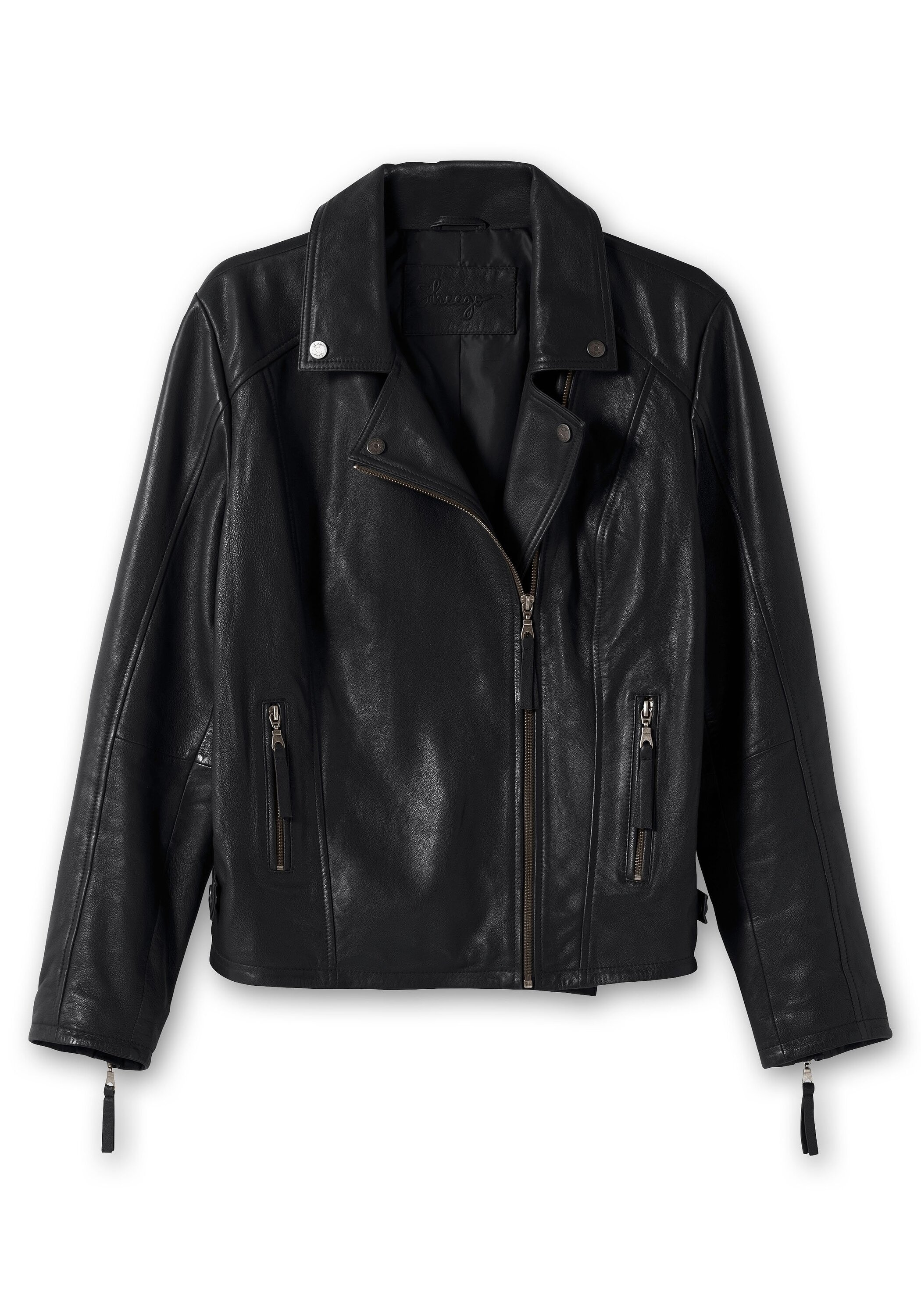 Sheego Lederjacke »Bikerjacke aus Lammnappa, im Biker-Stil«