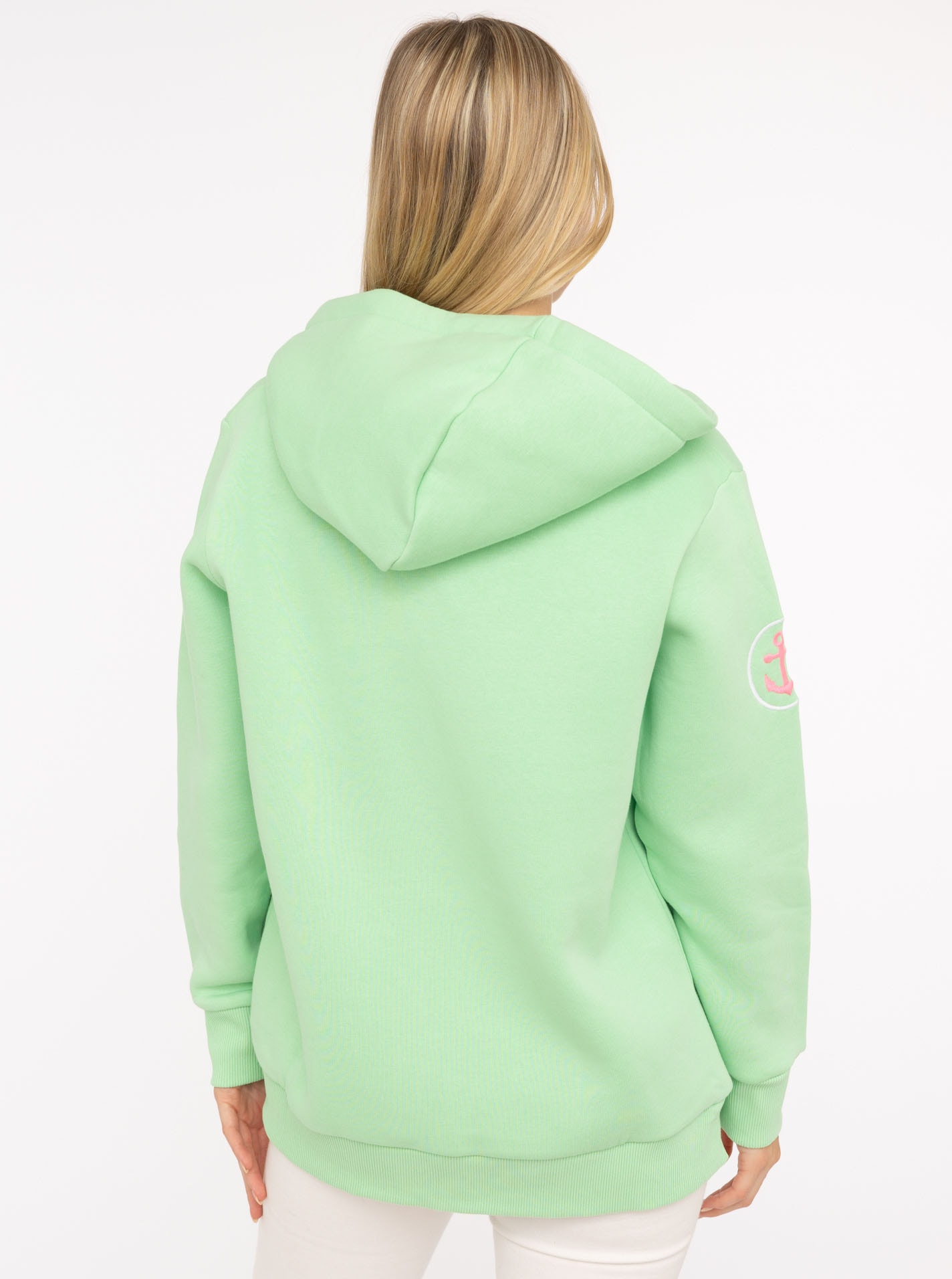 Zwillingsherz Sweatjacke »"Moin Moin"«, Kapuze, Langarm, Reißverschluss, modisch, maritim, Kordelzug