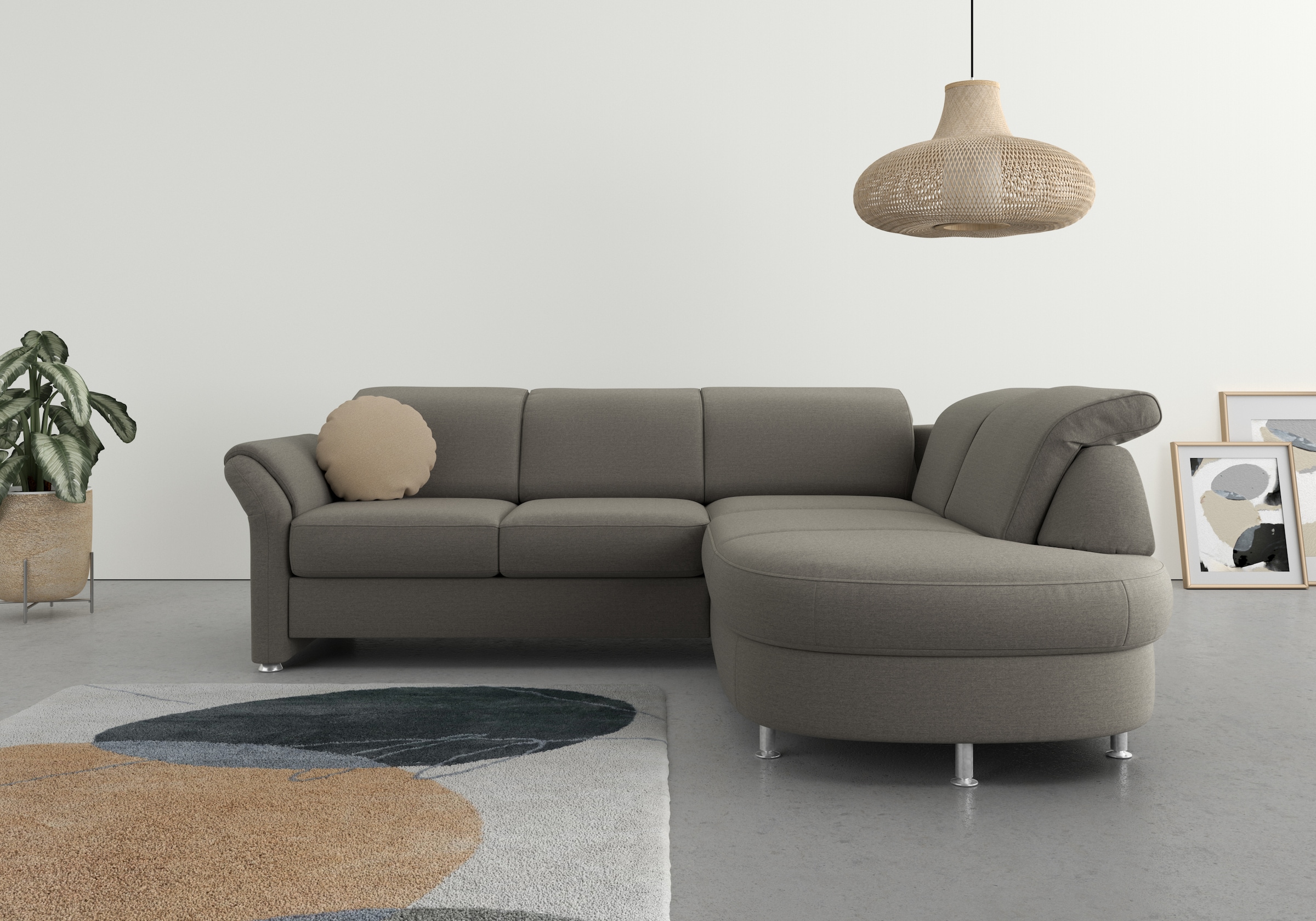 sit&more Ecksofa »Apulia L-Form«, wahlweise Bettfunktion, Bettkasten und Kopf- und Armteilverstellung