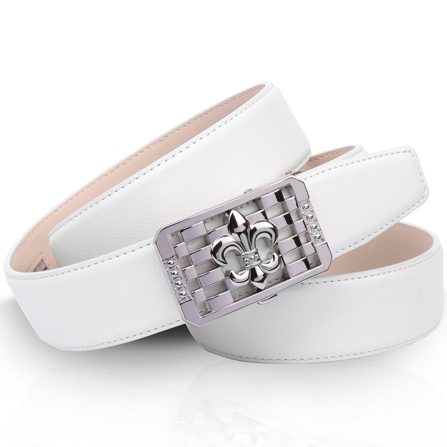 Anthoni Crown Ledergürtel Schließe mit Lilien-Motiv