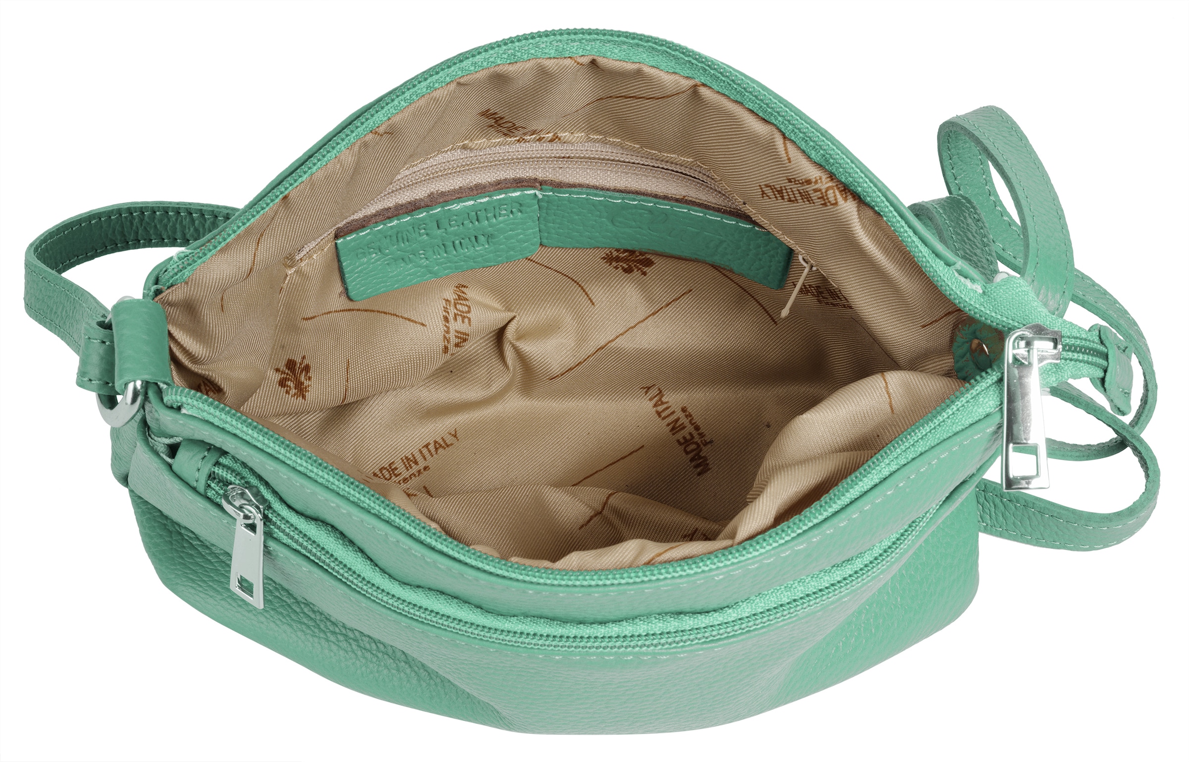 Cluty Umhängetasche, echt Leder, Made in Italy