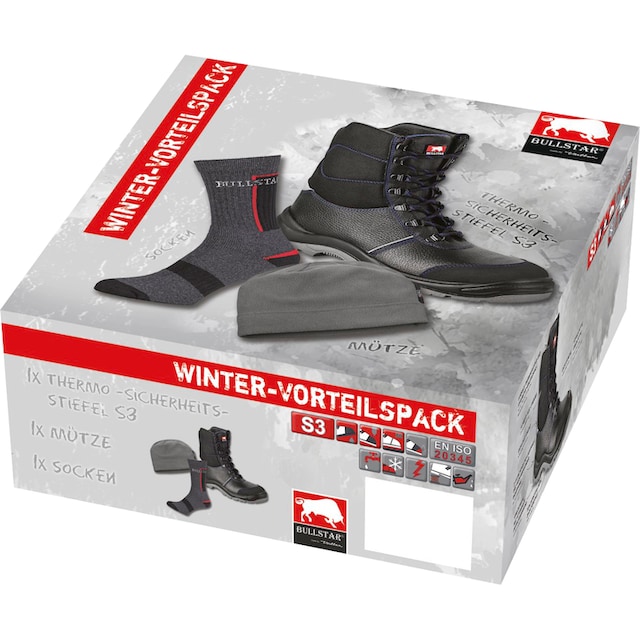 Winter-Vorteilspack 3 S3 Garantie | Bullstar Mütze, kaufen und XXL mit Socken Sicherheitsstiefel, online mit Jahren