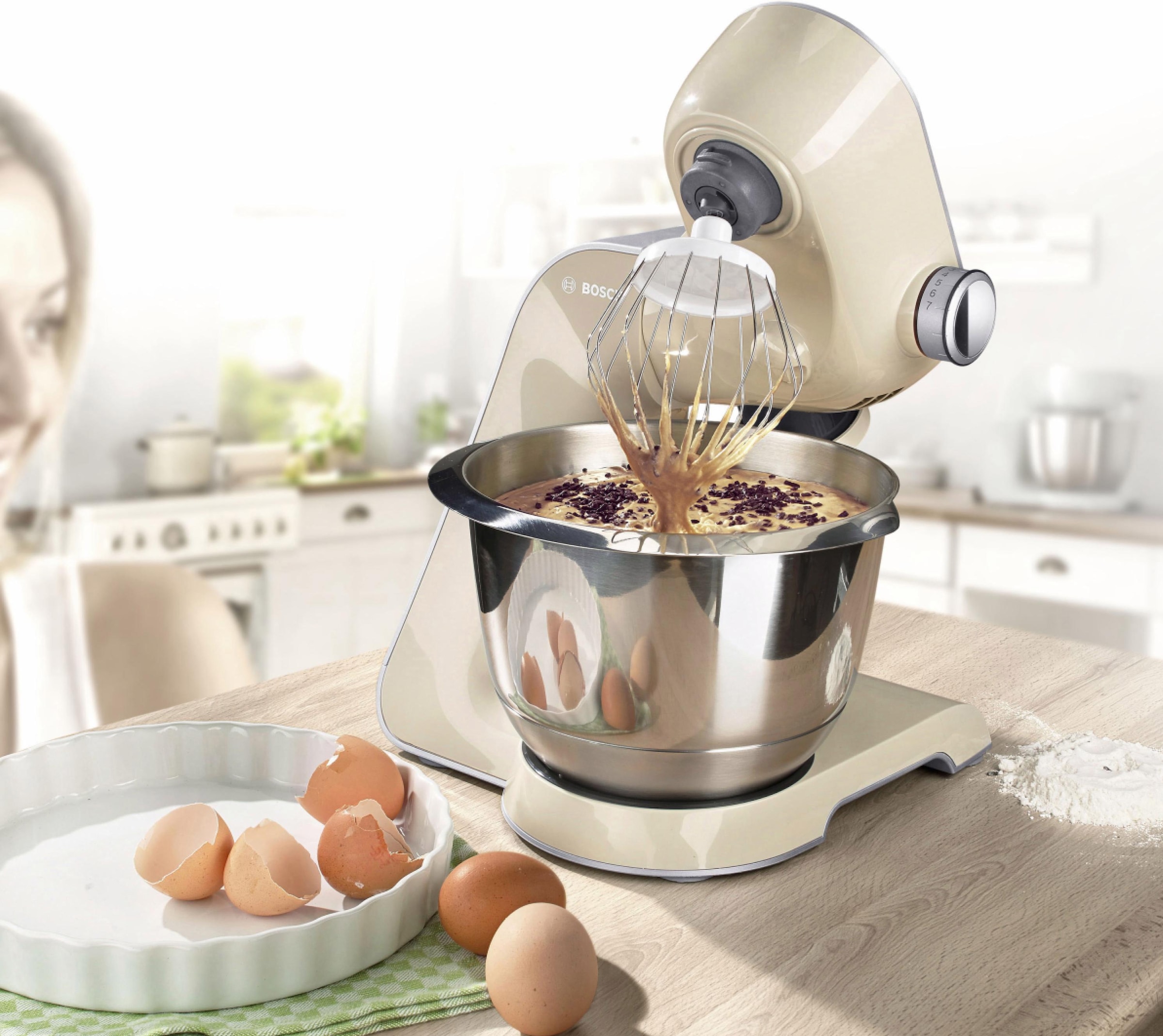 BOSCH Küchenmaschine »MUM5 CreationLine MUM58L20«, vielseitig XXL Durchlaufschnitzler, einsetzbar, Mixer Jahren mit Garantie 3 3 Reibescheiben