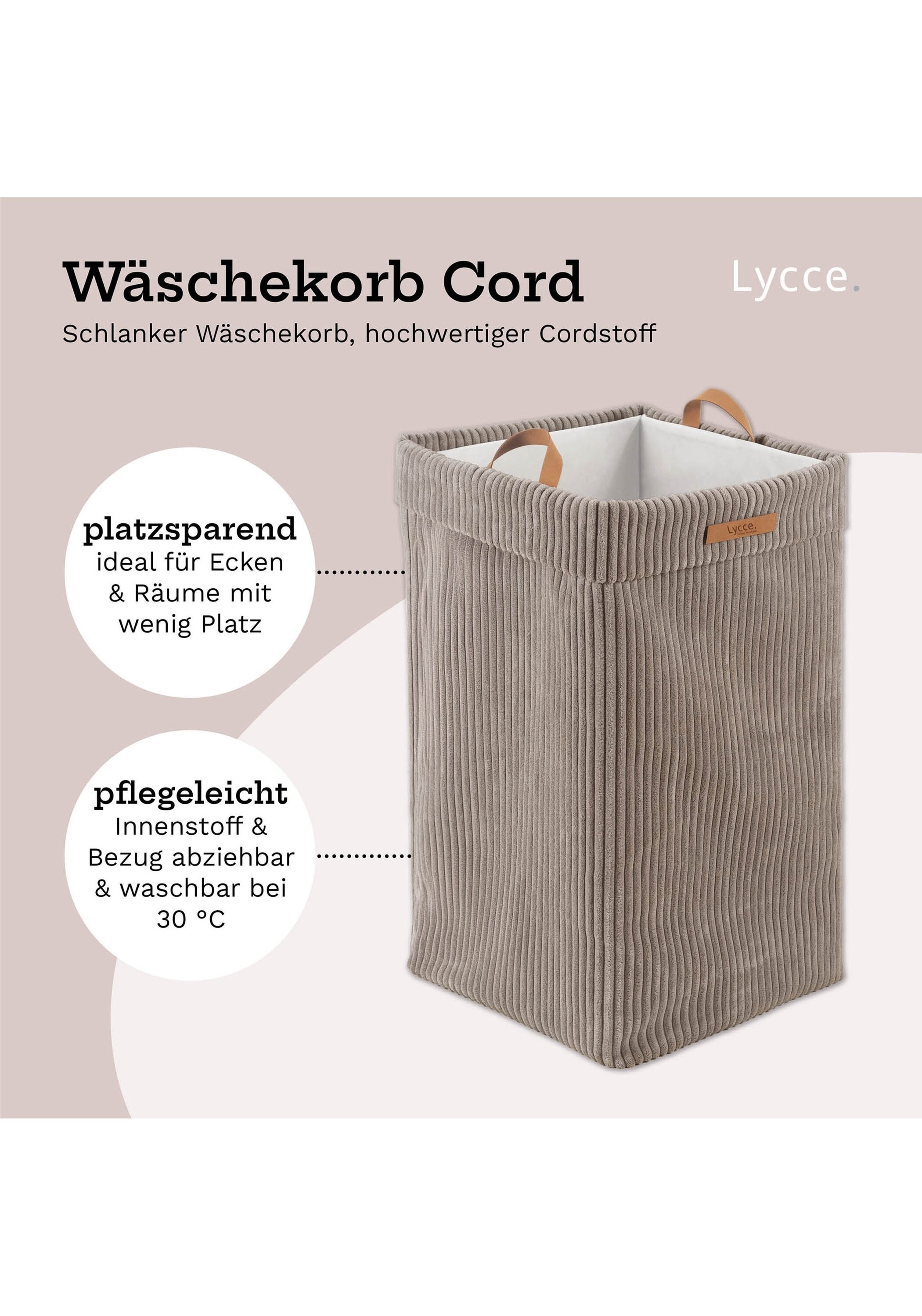 Lycce Wäschekorb »Wäschekorb Wäschekorb Cord 1er Pack«