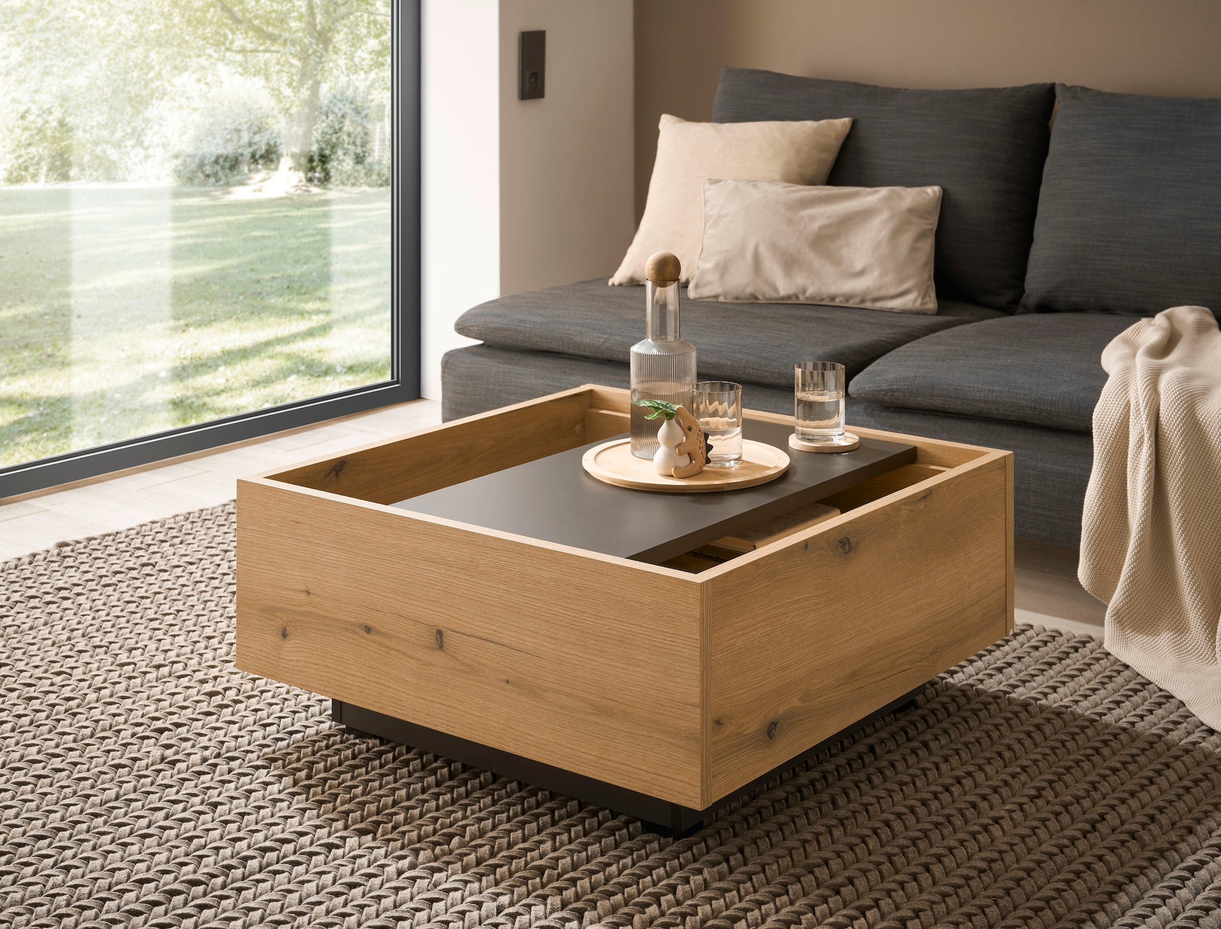 Home affaire Couchtisch »Soleto, Beistelltisch, Wohnzimmertisch, Sofatisch, Tisch« vielseitig einsetzbar, ausreichend Stauraum, variable Tischplatte