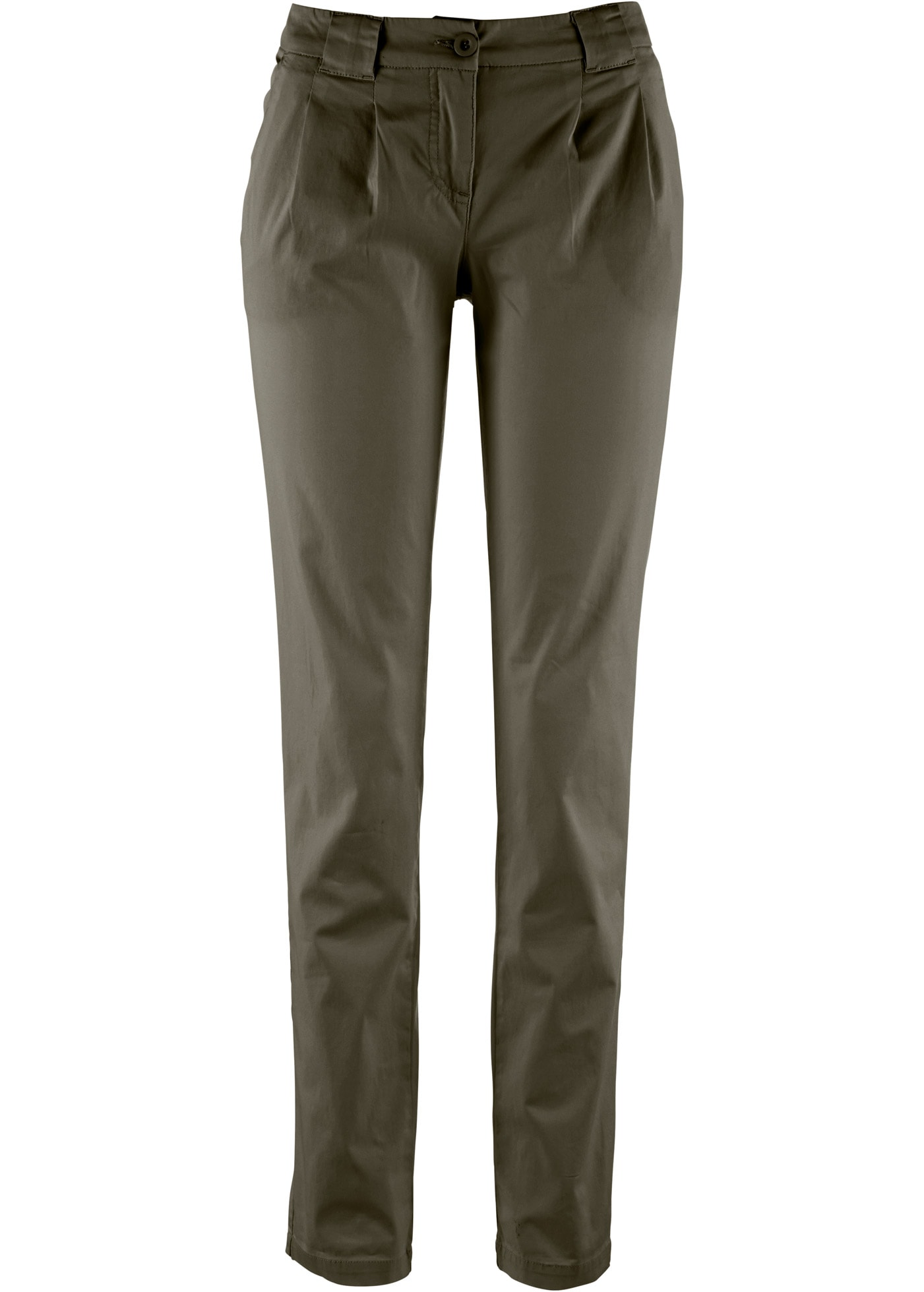 bonprix Chinohose  schmale Form, mit Bundfalten und praktischen Taschen