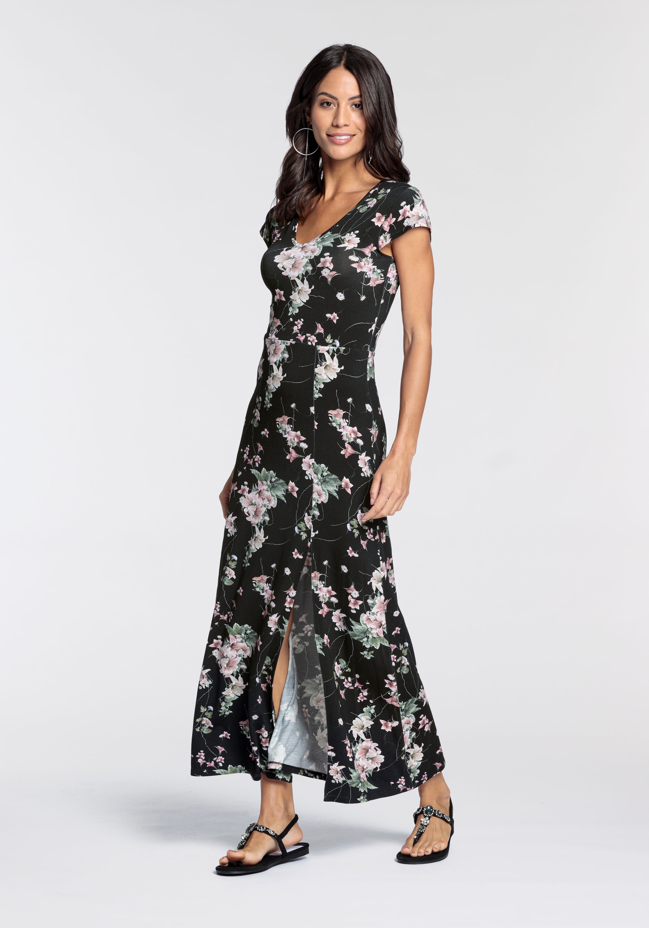 Melrose Maxikleid, festliche Anlässe, femininer Stil, aus elastischer Viskosemischung