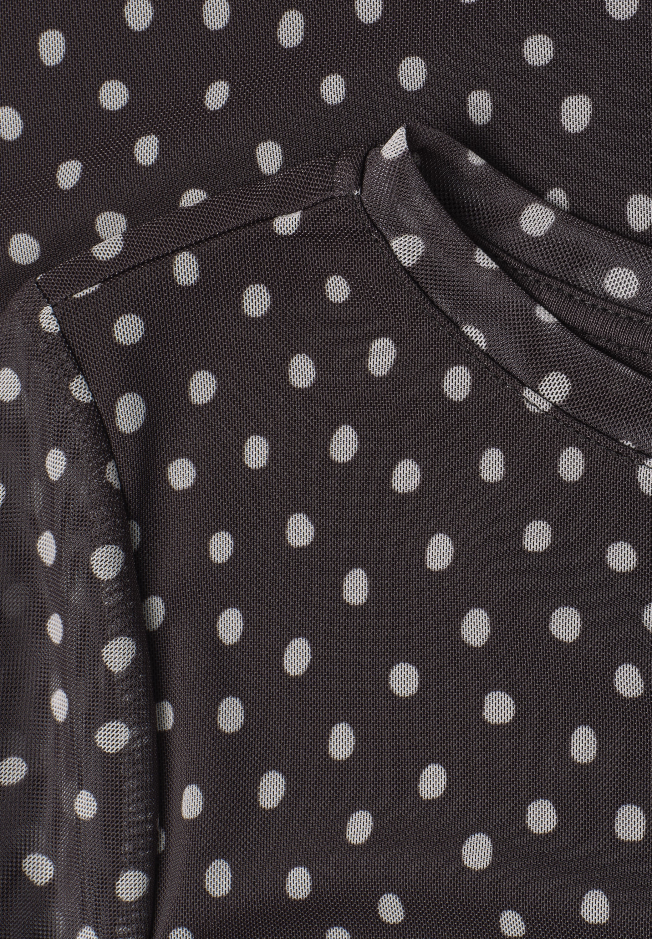 STREET ONE 3/4-Arm-Shirt aus Mesh mit Print / Kariert