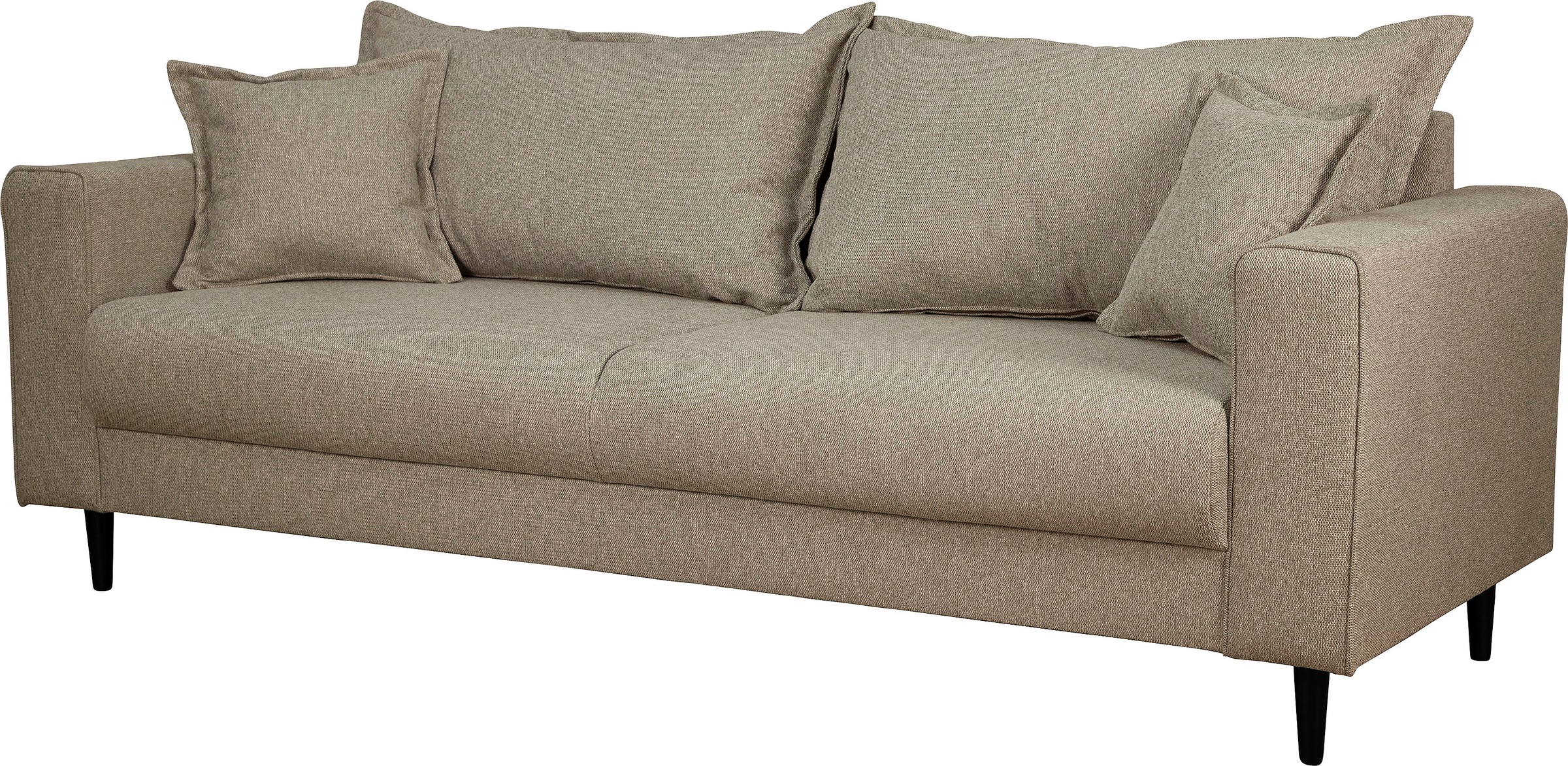 Home affaire 3-Sitzer »VEYRAS, hoher Sitzkomfort, Maße B/T/H: 212/84/76 cm«, mit Wellenunterfederung, incl. Rückenkissen und Zierkissen
