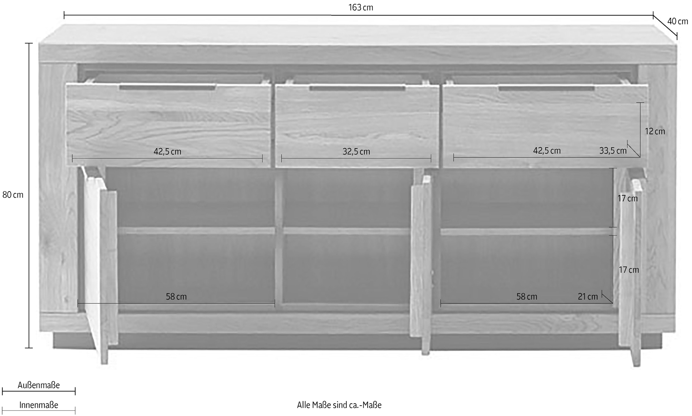 MCA living Sitzbank »Greno Garderobenbank«, (1 St.), 2 offene Fächer, FSC-Mix