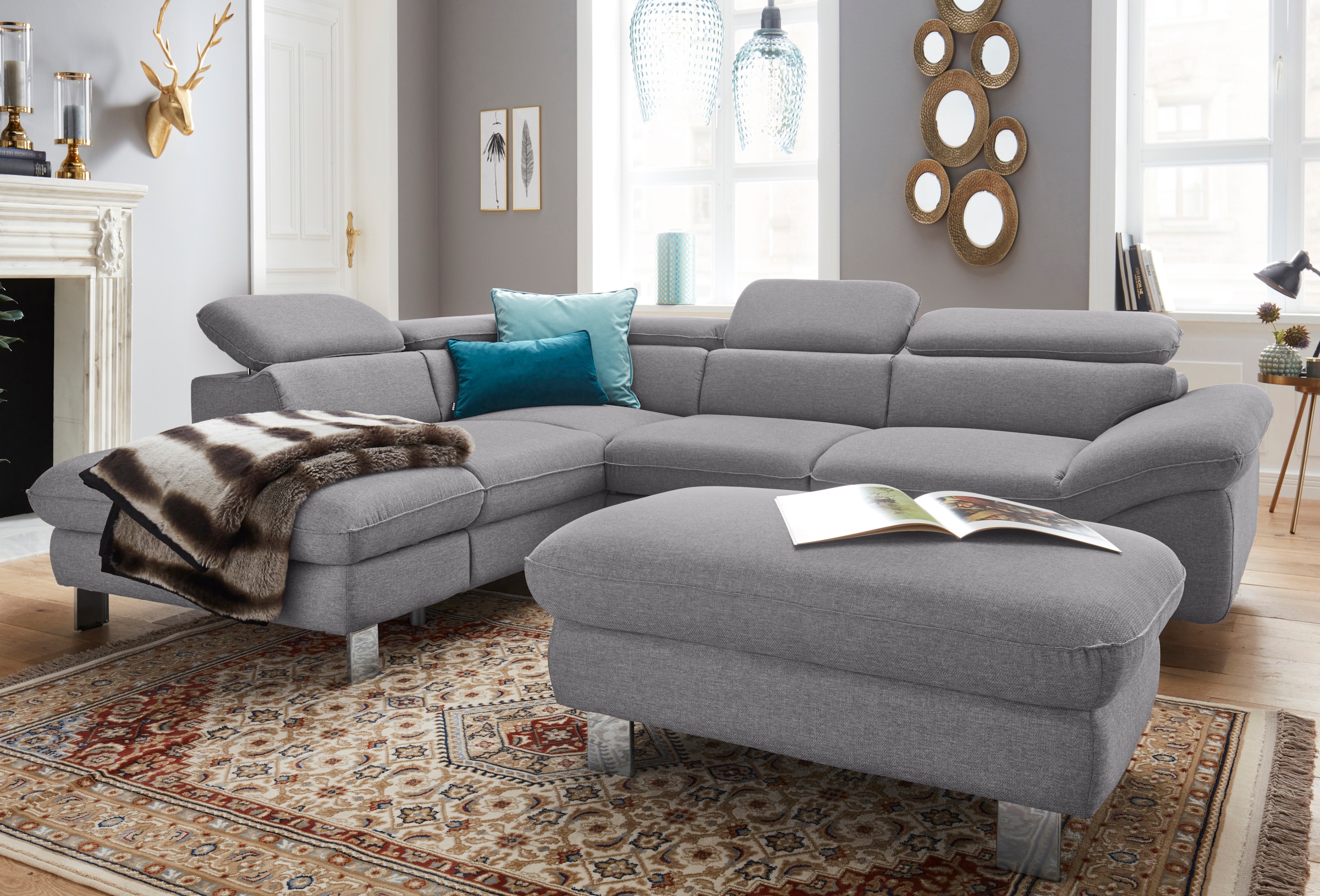 COTTA Ecksofa »Driver L-Form«, mit Kopfteilverstellung, wahlweise mit Bettfunktion