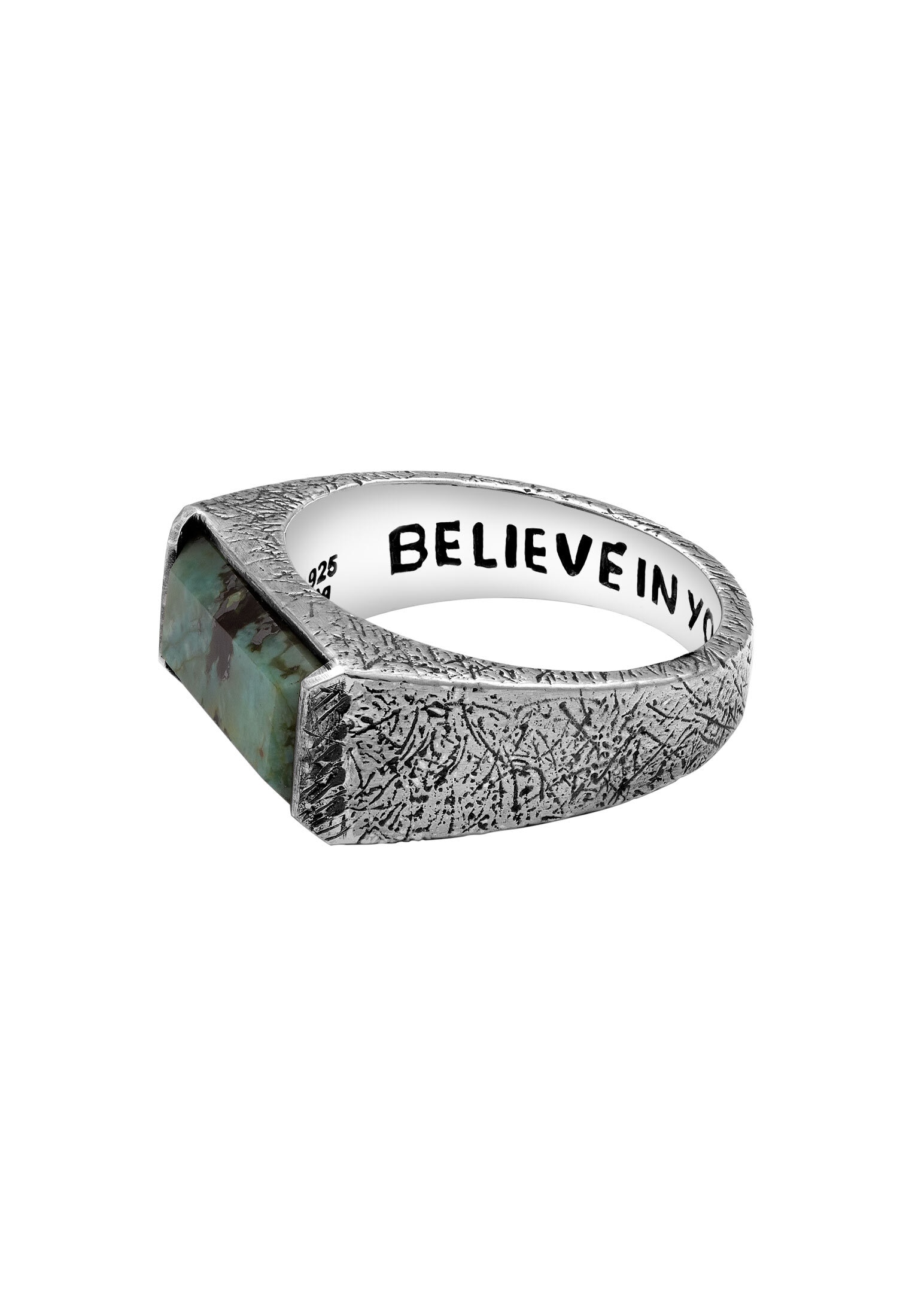 HAZE & GLORY Siegelring »Ring Siegelring Bold Bar Afrikanischer Türkis 925 Sterling Silber«