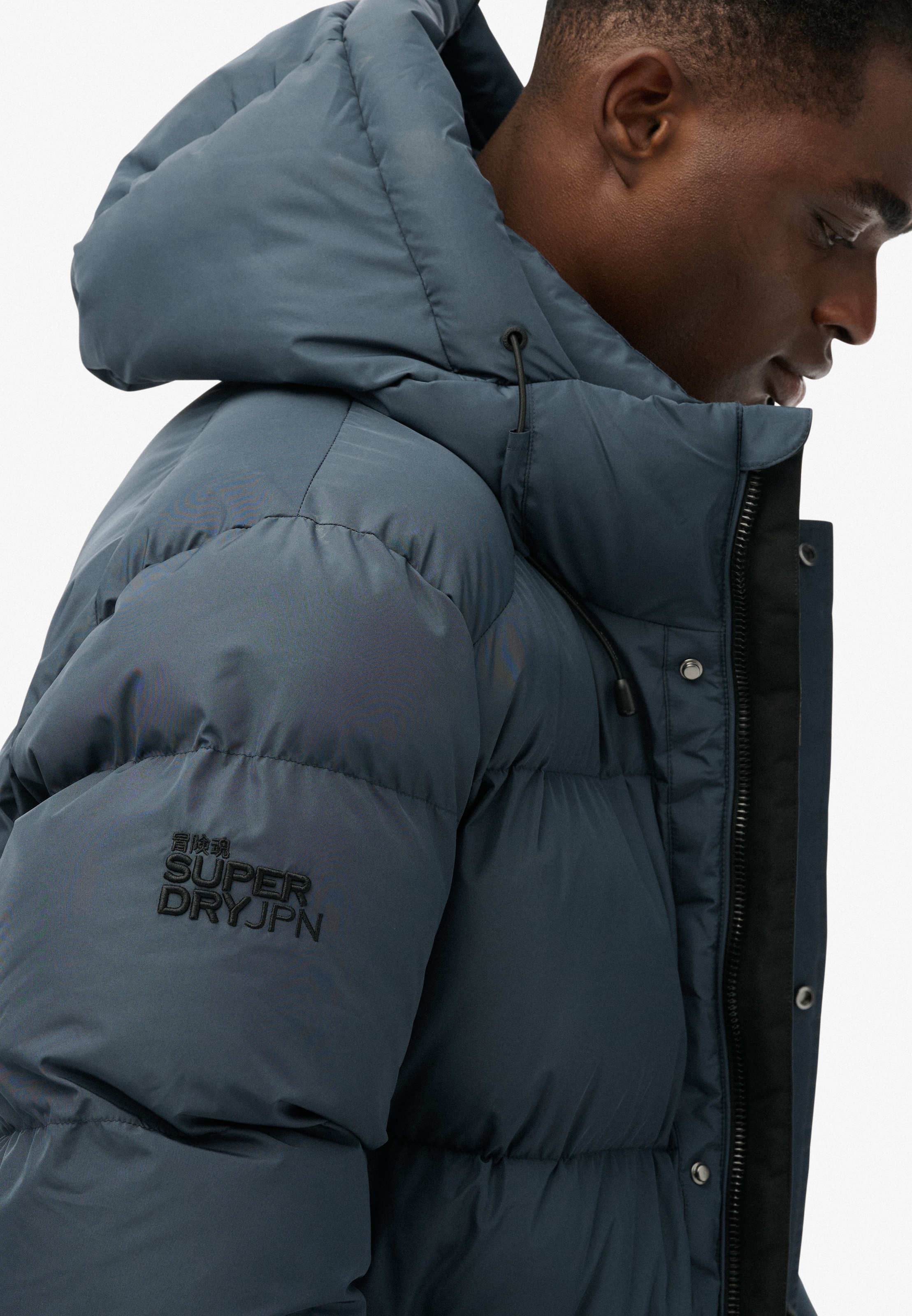 Superdry Steppjacke »HOODED SPORTS PUFFER MID JKT«, mit Kapuze