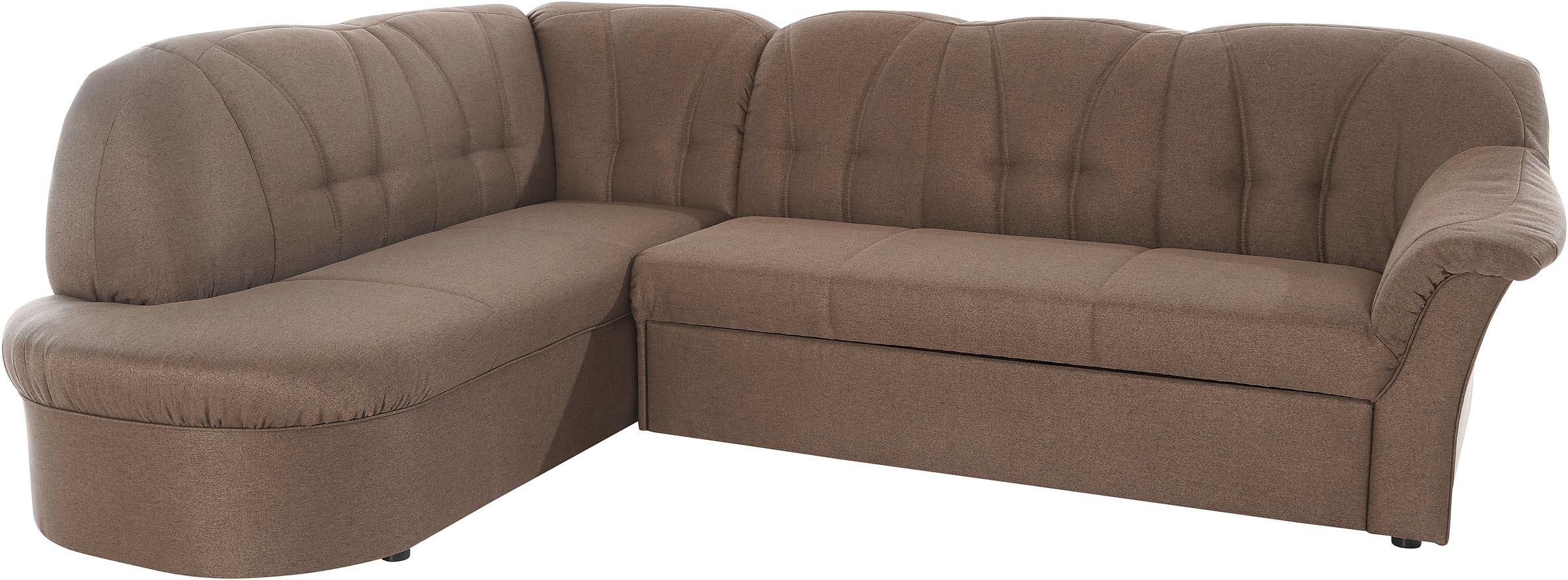 DOMO collection Ecksofa »Pegnitz, elegante Rückensteppung, zeitlose Formensprache, L-Form«, wahlweise mit Bettfunktion