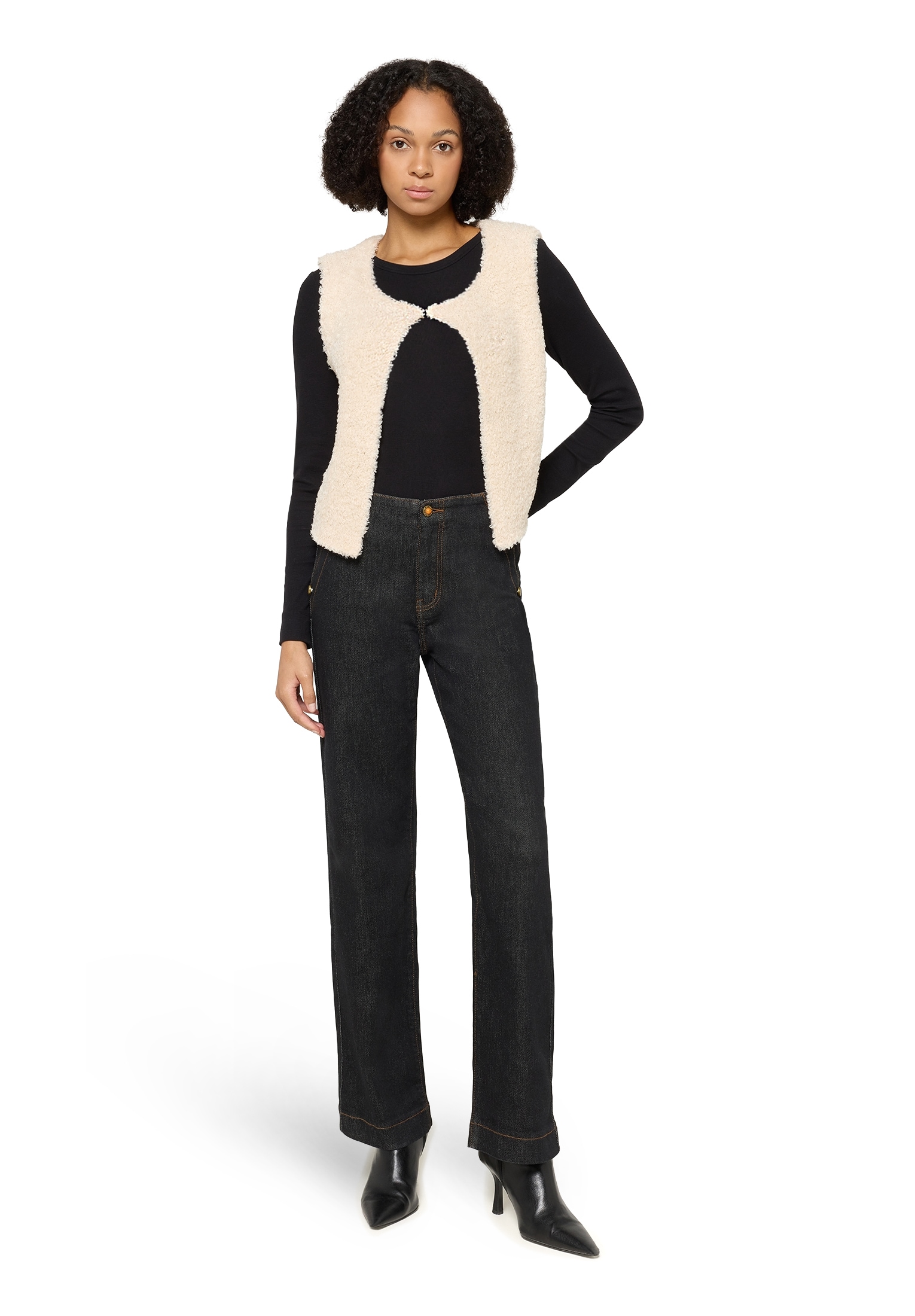 Cartoon Strickjacke »Strickweste mit Rundhalsausschnitt«